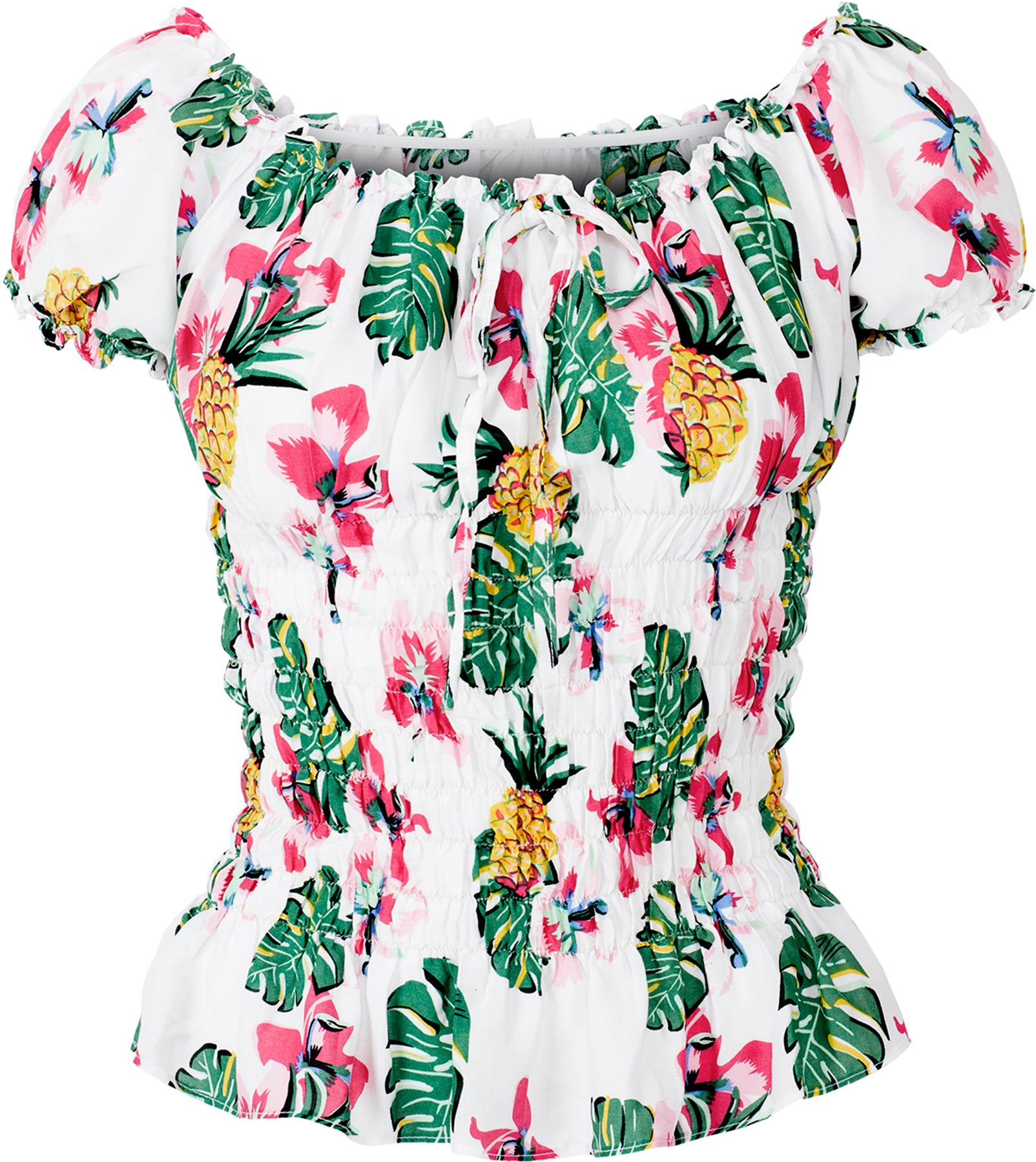 Kuestenluder_THAO_Ananas_HIBISKUS_Palm_Leaf_RUFFLE_Bluse_Weiss_killer_kirscheNCmCzMUK3x4CR