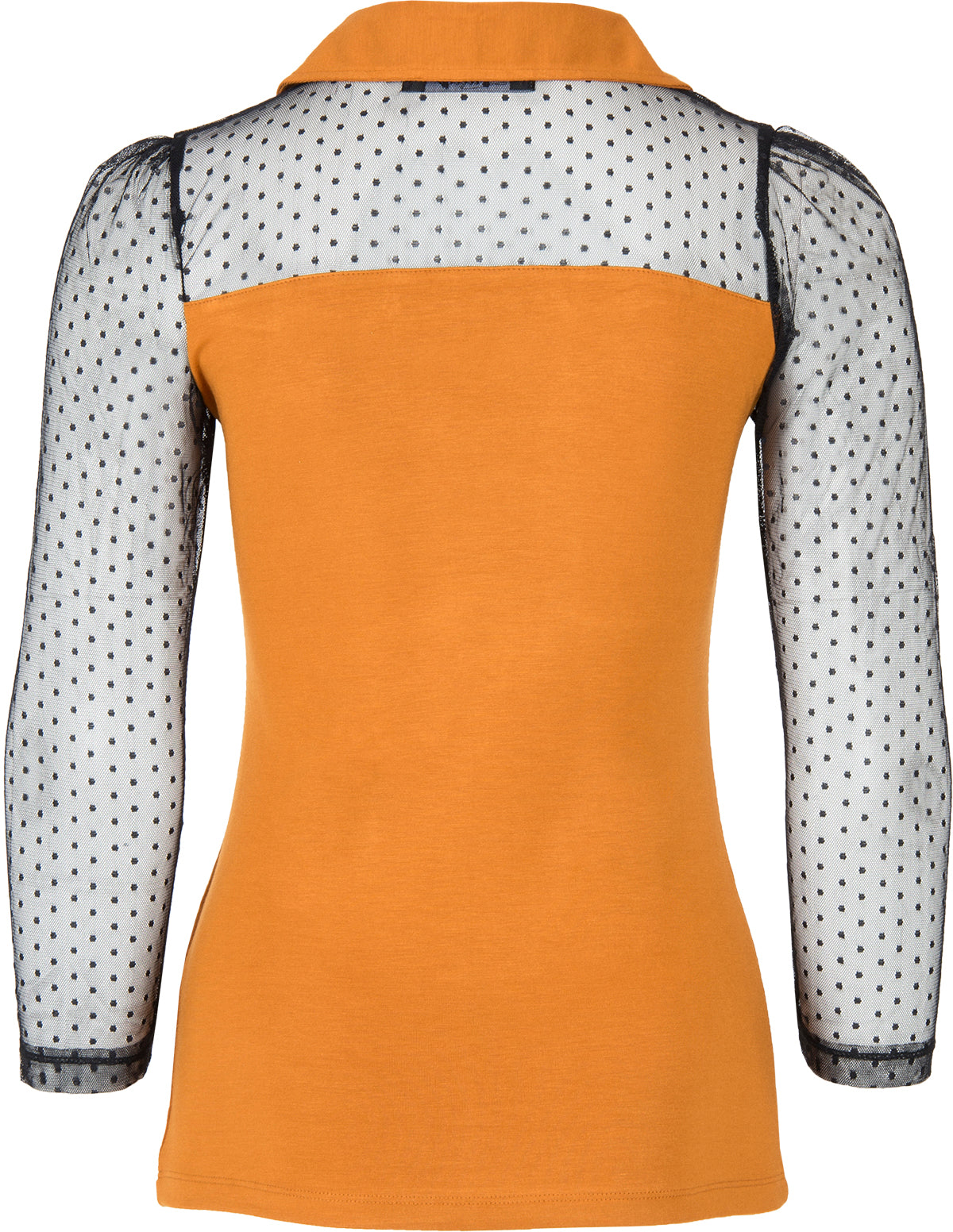 Kuestenluder_THELA_Polka_Dot_LACE_Mesh_Bubikragen_SHIRT_Oberteil_Senfgelb-48uGNpYcF1Yrjr
