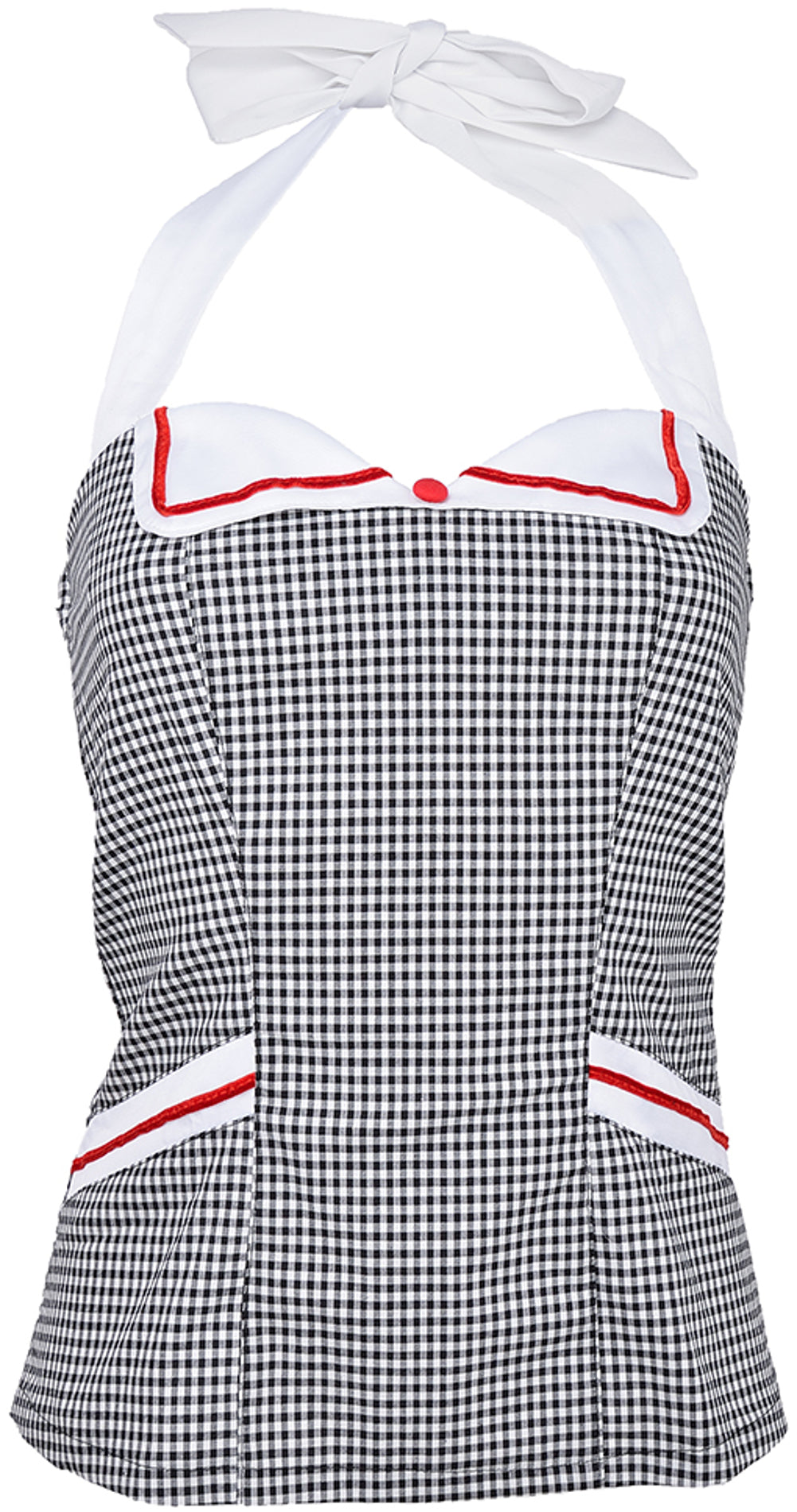 Kuestenluder_TRINITY_Scot_PEPITA_50s_SAILOR_Neckholder_TOP_schwarz
