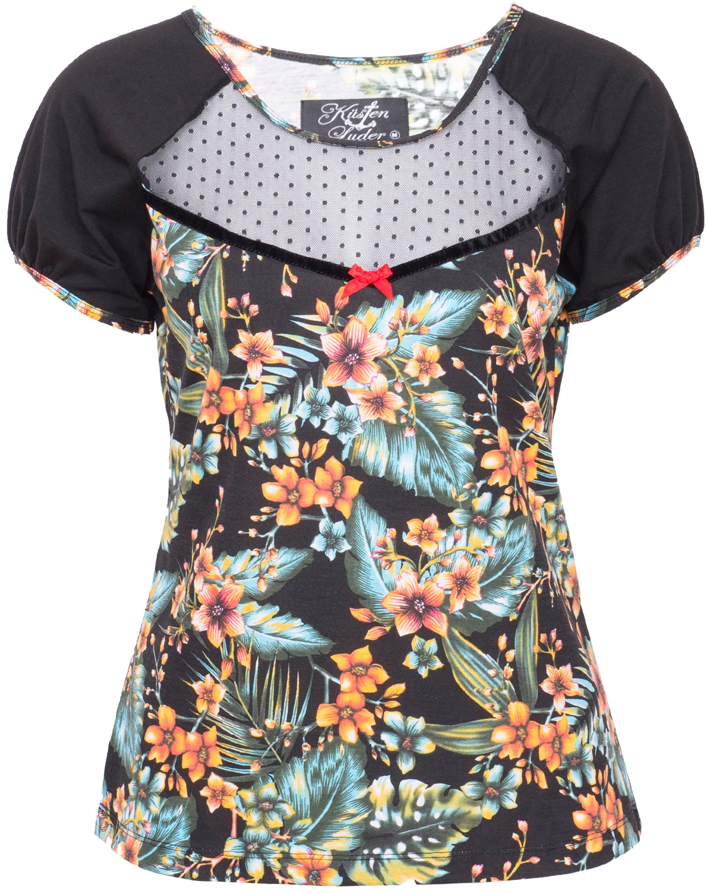 Kuestenluder_VALLIE_Vintage_Floral_Blueten_TULLE_Pin_Up_Oberteil_SHIRT_killer_kirsche