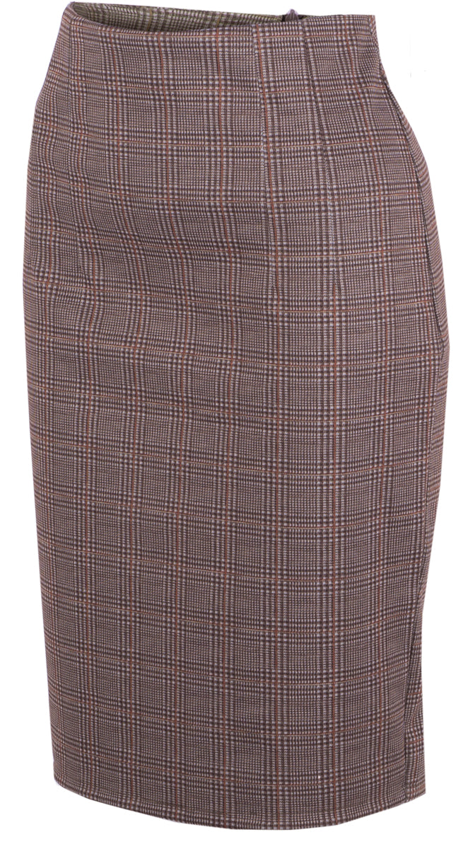 Kuestenluder_VEENA_Vintage_GLENCHECK_Karo_PENCIL_SKIRT_Bleisiftrock_Braun-2FEgoN0EmRStdb