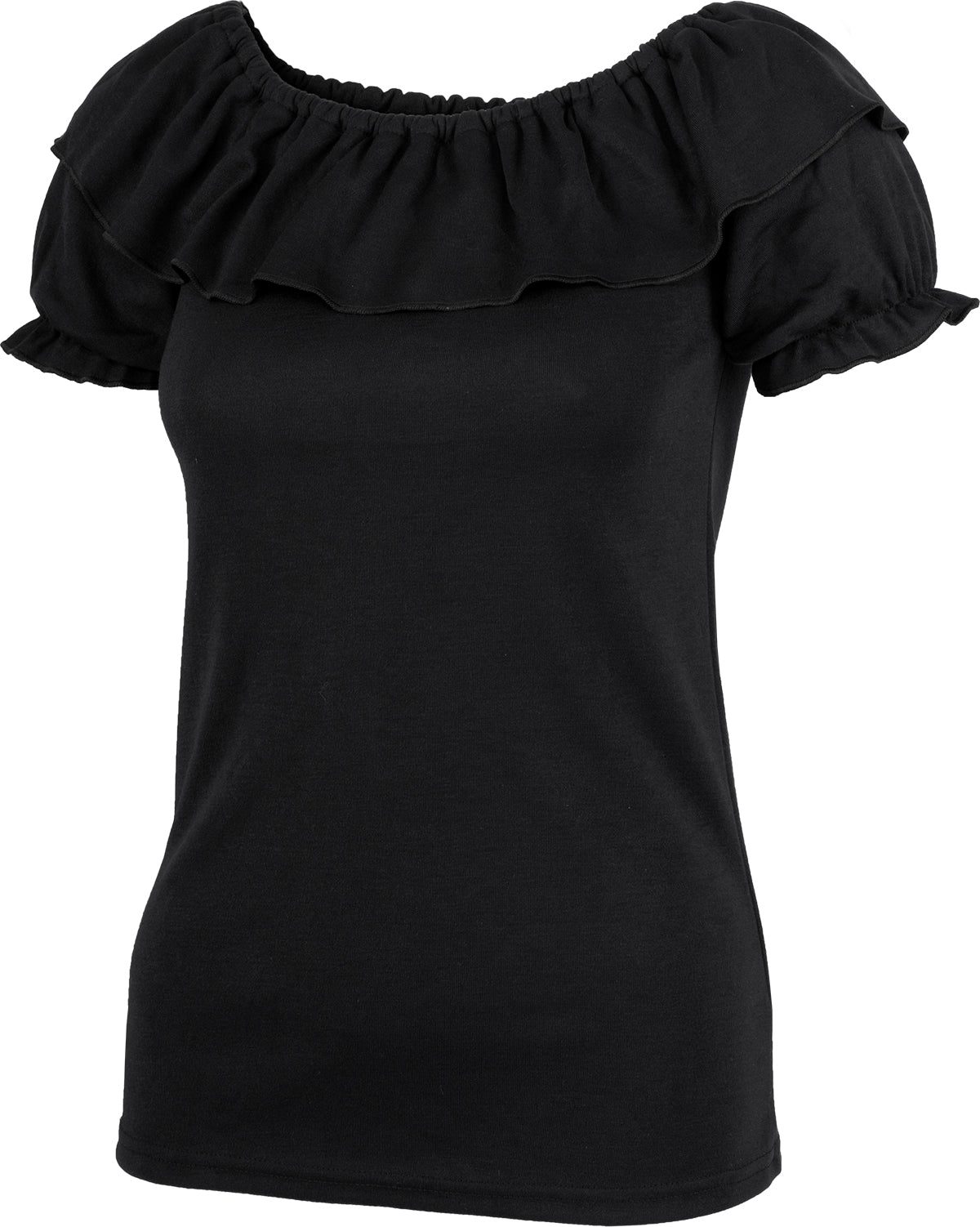 Kuestenluder_YARIE_Vintage_VOLANT_Carmen_PLAIN_SHIRT_Oberteil_Schwarz-2
