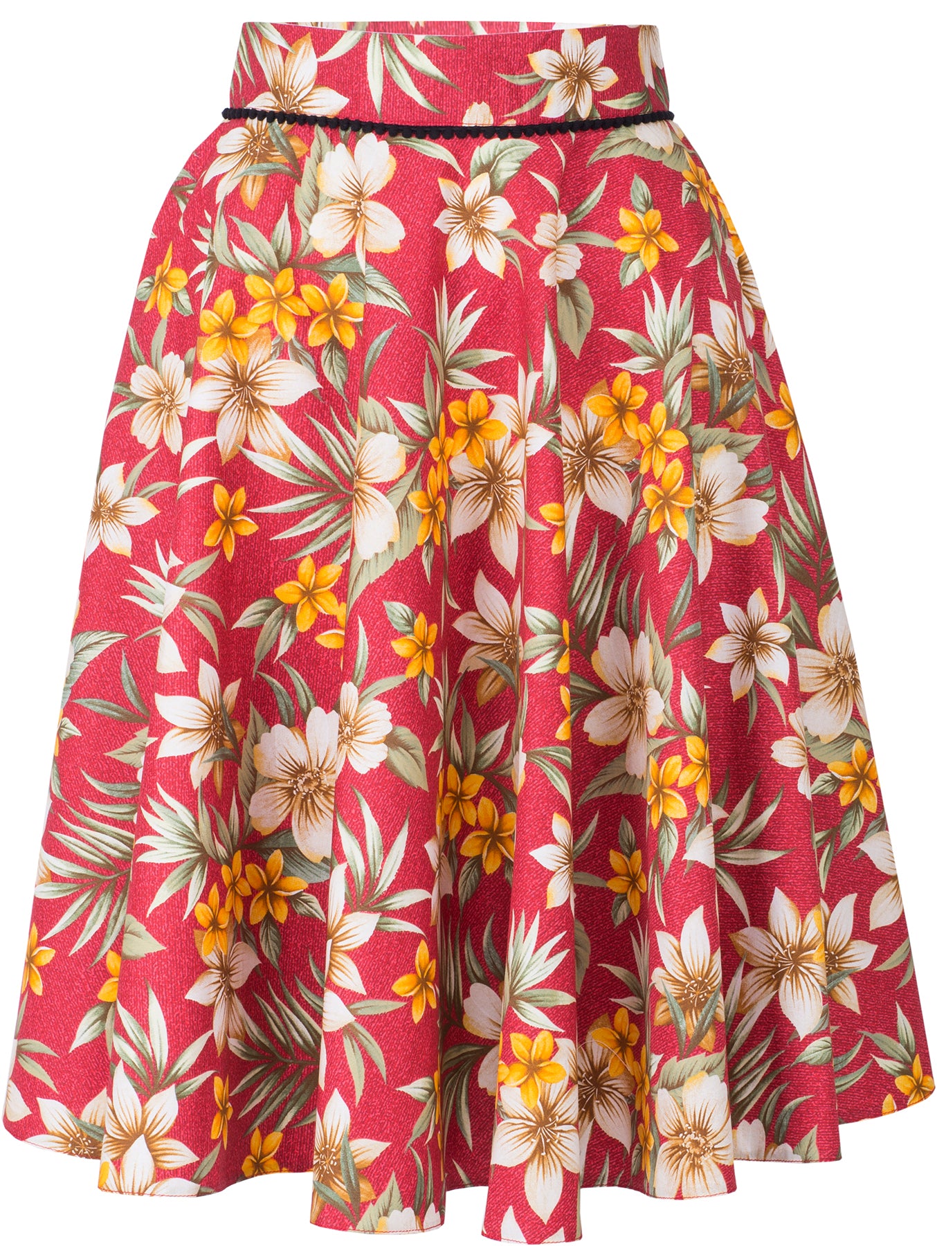 Kuestenluder_YUNA_Frangipani_HIBISKUS_Swing_Skirt_TELLERROCK_Rot_killer_kirsche