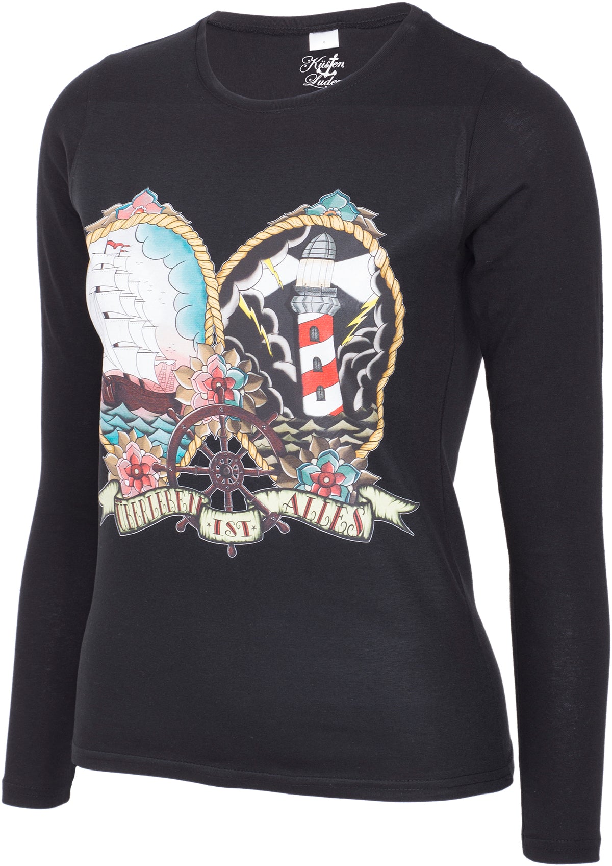 Kuestenluder_ueBERLEBEN_IST_ALLES_Sailor_Ship_Leuchtturm_LANGARM_SHIRT-3d36AlS7r2wahB