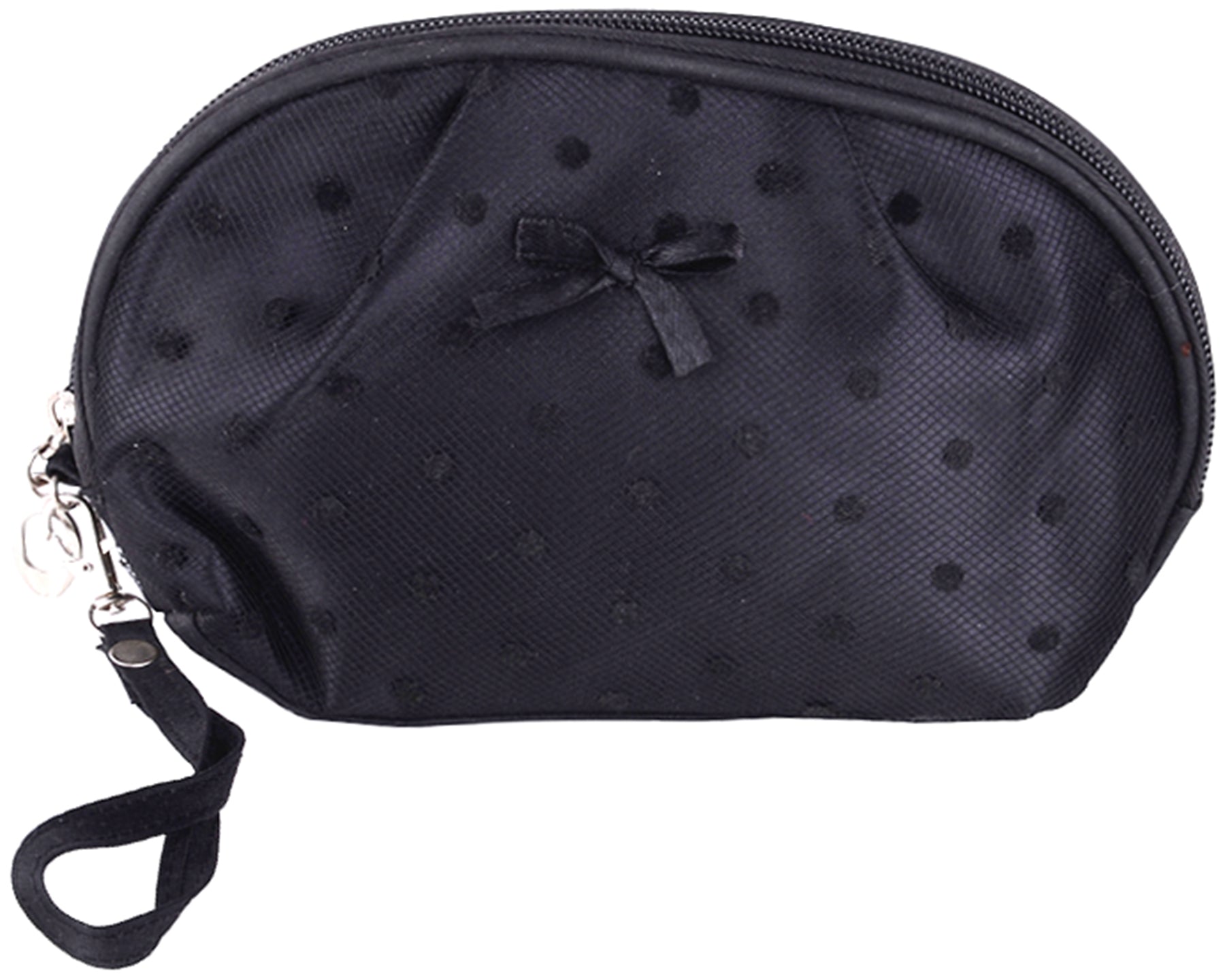 LACE_Tuell_POLKA_DOTS_BOW_SCHLEIFEN_Spitzen_Kosmetik_Tasche_-_Schwarz_killer_kirsche