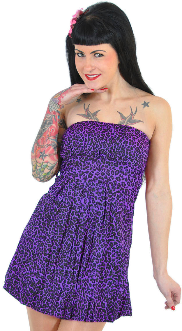 LEOPARD_Leomuster_BANDEAU_Top_Kleid_lilamwbCfUhgdhgSS