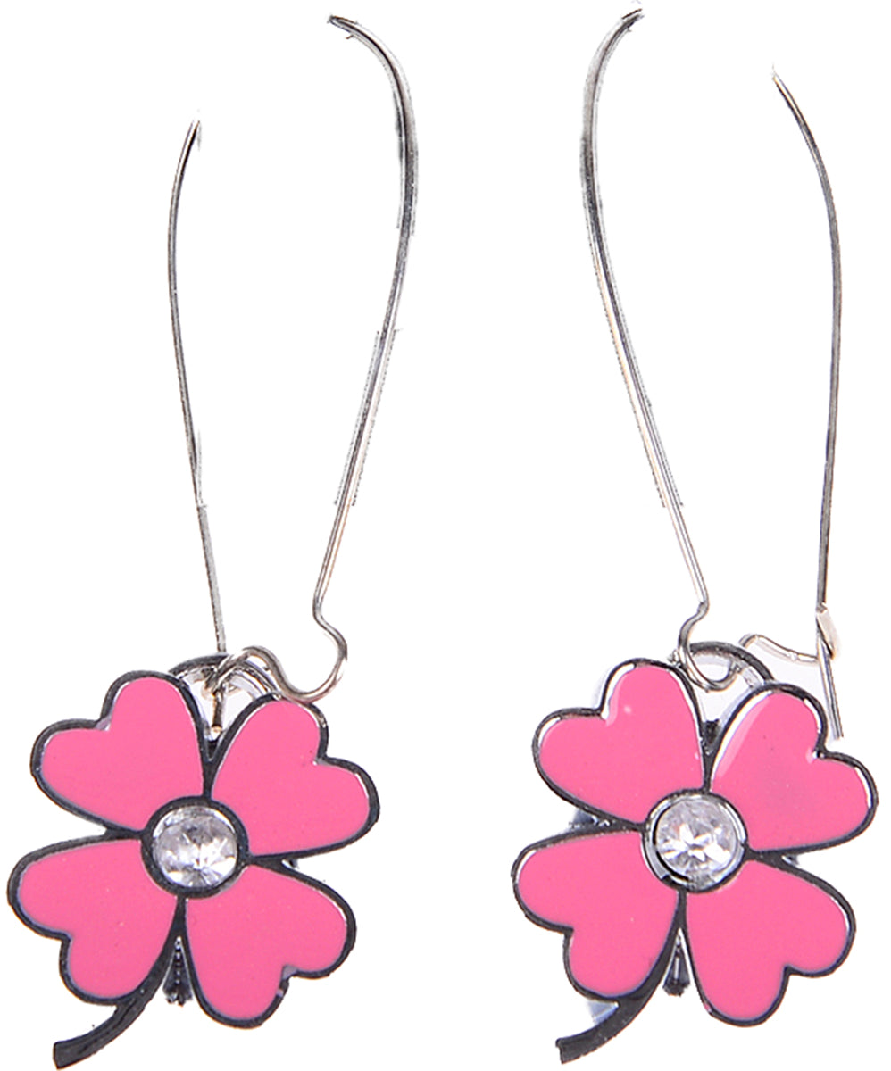 LUCKY_CLOVER_Kleeblatt_Ohrhaenger_mit_Strass_-_Rosa