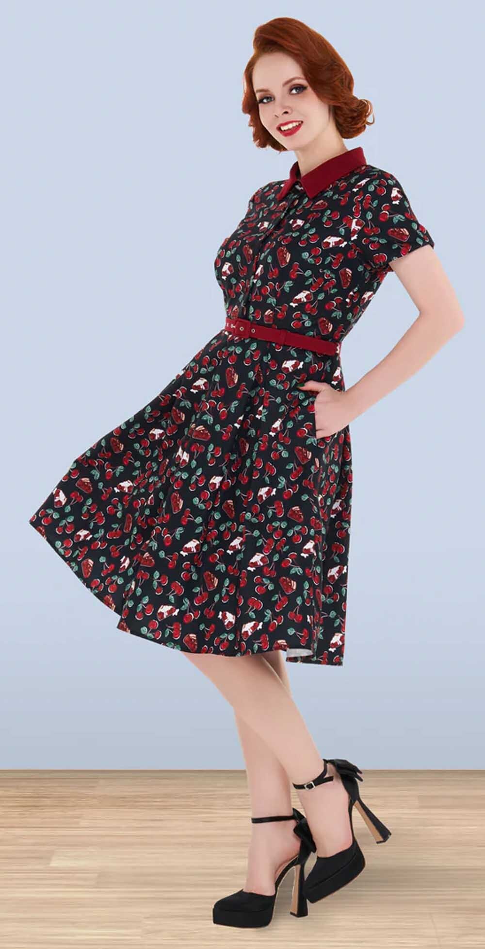 Lindy_Bop_BETTY_CHERRY_Kirschen_Vintage_Retro_Rockabilly_DINER_Hemdkleid_SWING_Kleid_-_Schwarz-2