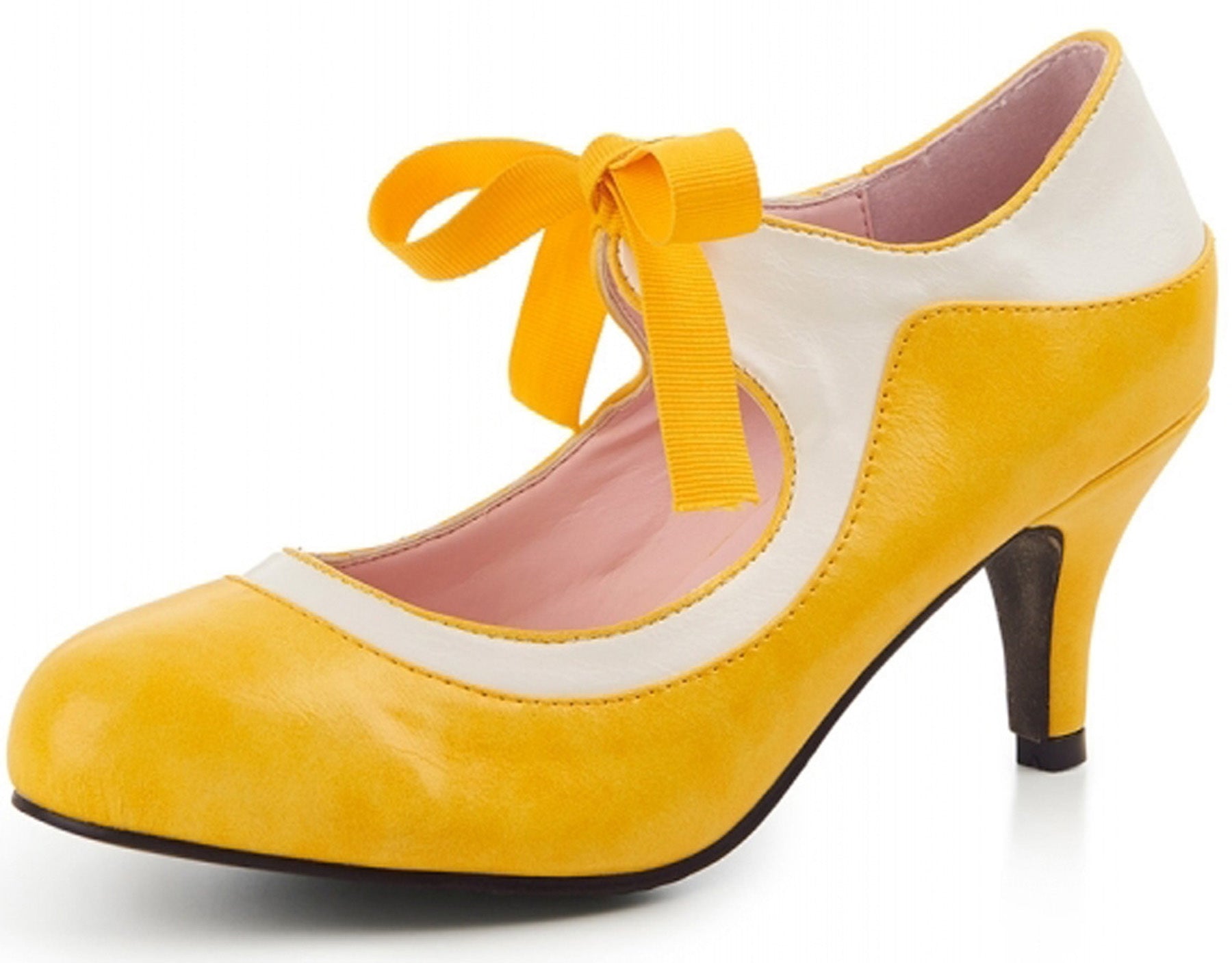 Lulu_Hun_JEANIE_Vintage_TWO-TONE_Pin_Up_Schnuerschuhe_PUMPS_Gelb_killer_kirsche_1