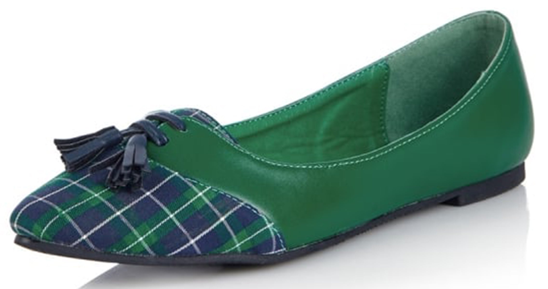 Lulu_Hun_MARGE_Vintage_PLAID_Karo_TASSEL_Pointed_Toe_FLATS_Ballerinas-1