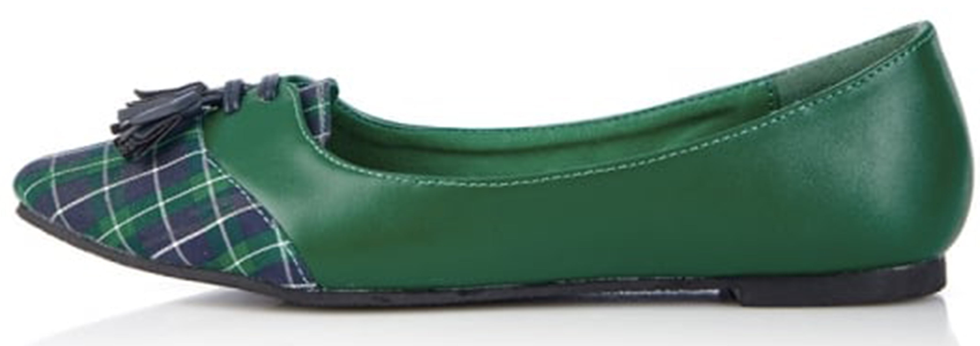 Lulu_Hun_MARGE_Vintage_PLAID_Karo_TASSEL_Pointed_Toe_FLATS_Ballerinas-2
