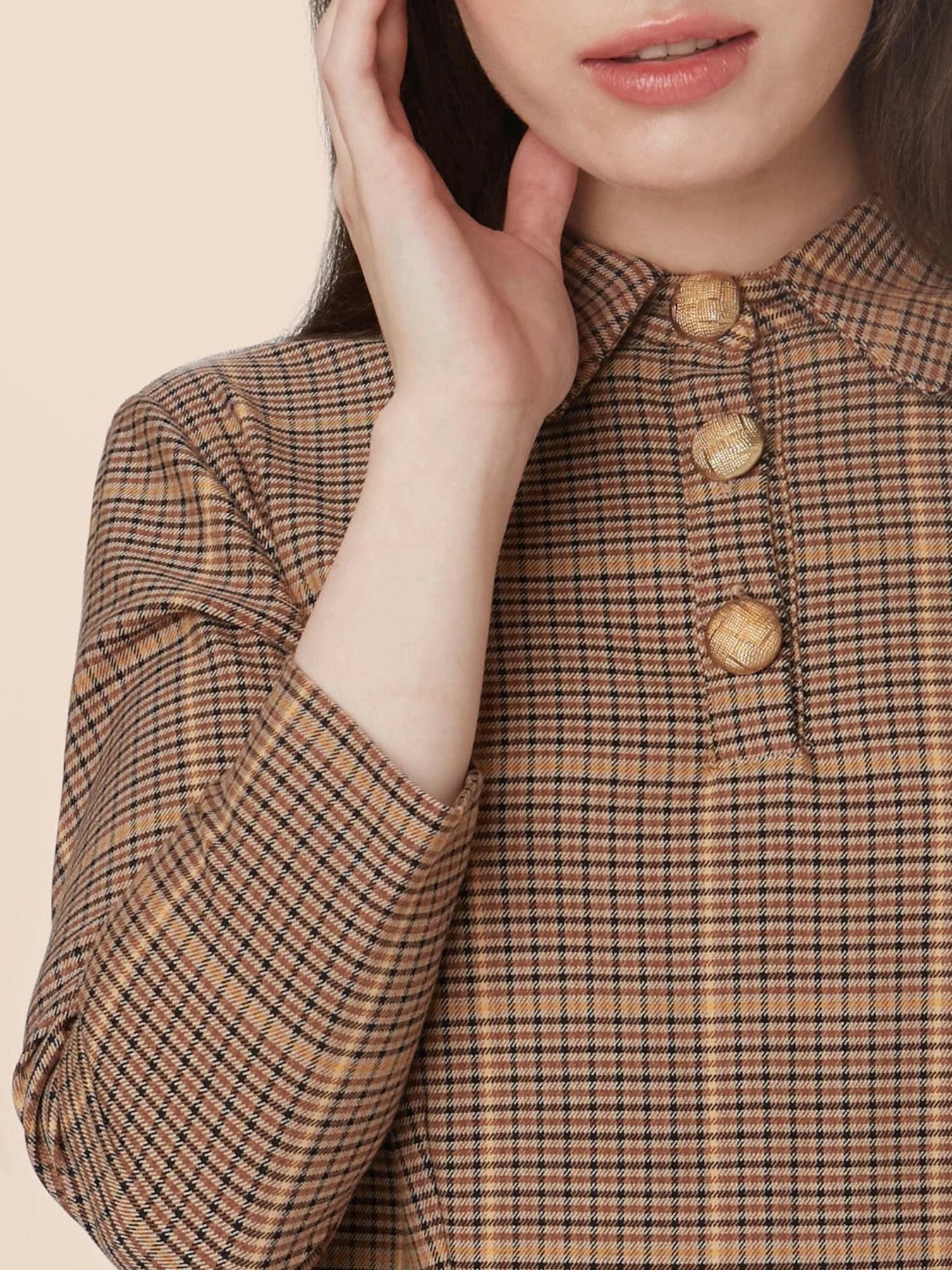 Mademoiselle_YeYe_JUST_START_Vintage_TARTAN_Karo_dreiviertel_aermel_Kragen_DRESS_Kleid_killer_kirsche_3