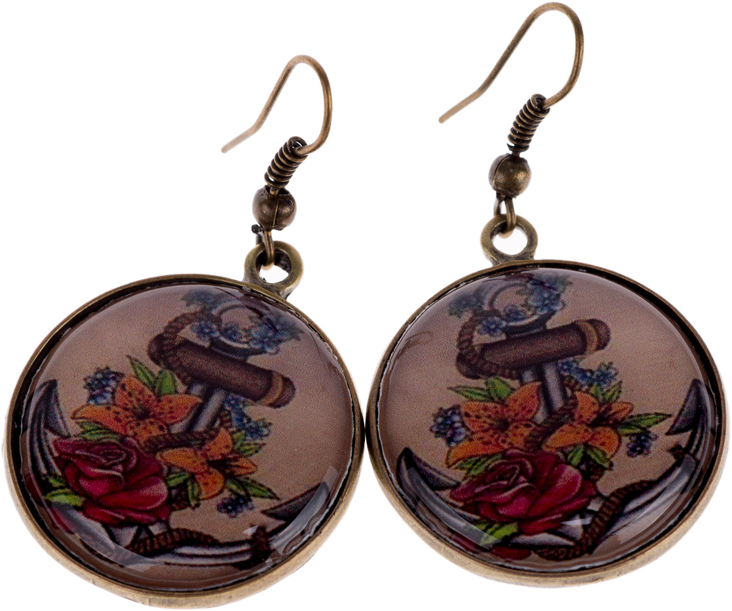 Maritimer_ANCHOR_LILIES_Anker_Lilien_VINTAGE_Ohrhaenger2