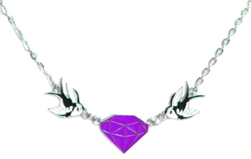 Oldschool_SWALLOW_Schwalben_Diamond_HALSKETTE_lilaZzHb72rWqikHx