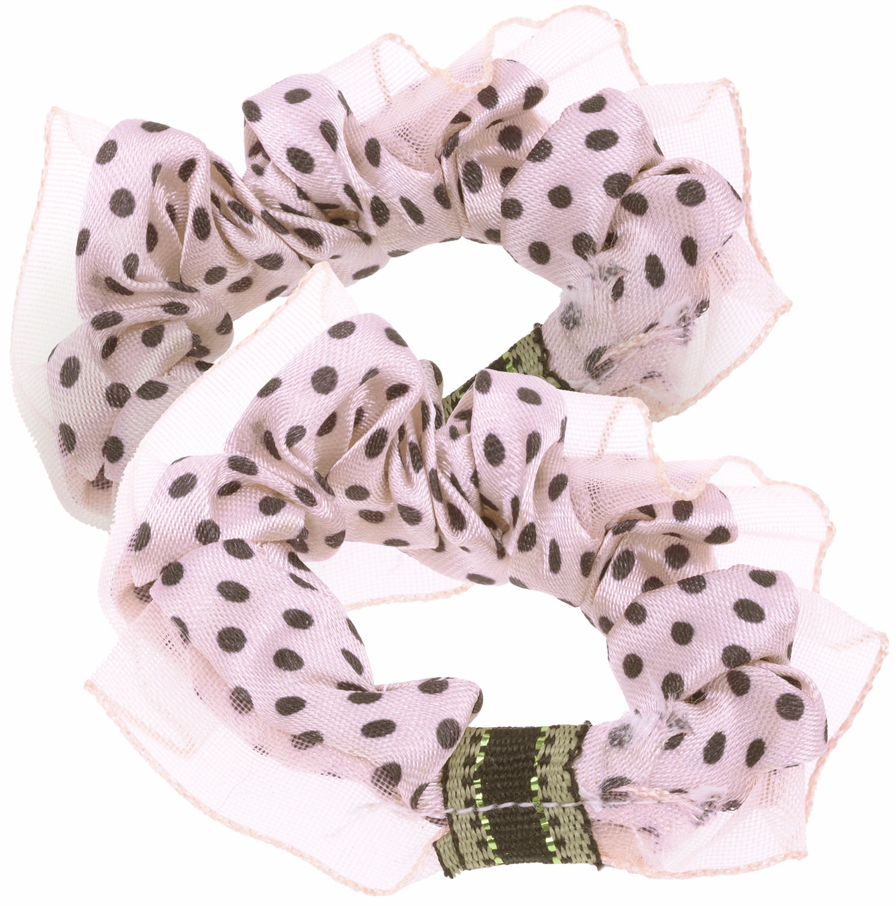 POLKA_Dots_PUNKTE_Ruffle_HAARGUMMIS_-_1_Paar_-_Rosa_killer_kirsche