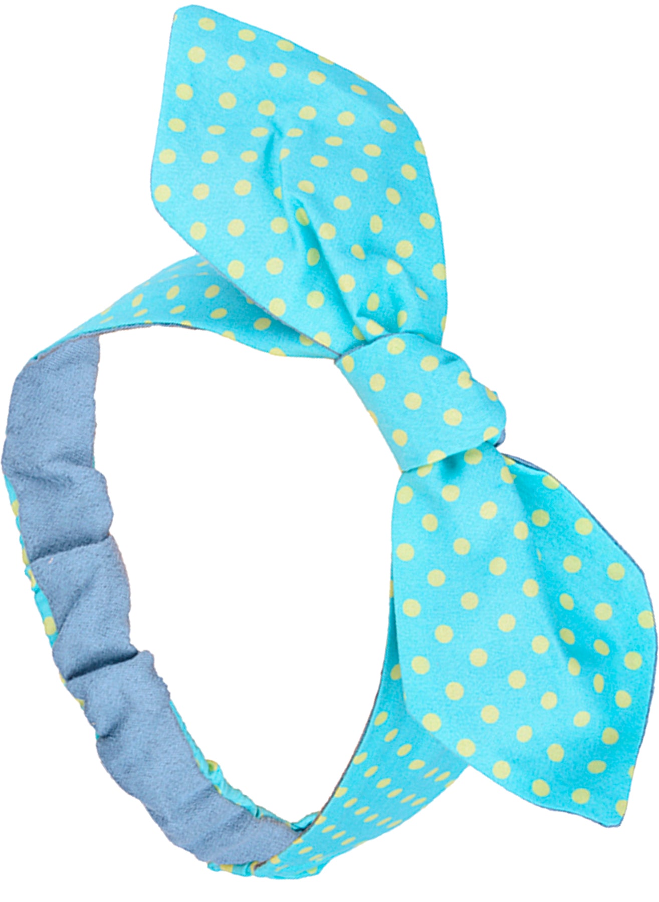 Polka_DOTS_Punkte_ELVIRA_Haarband_mit_Gummizug_-_Blau_killer_kirsche