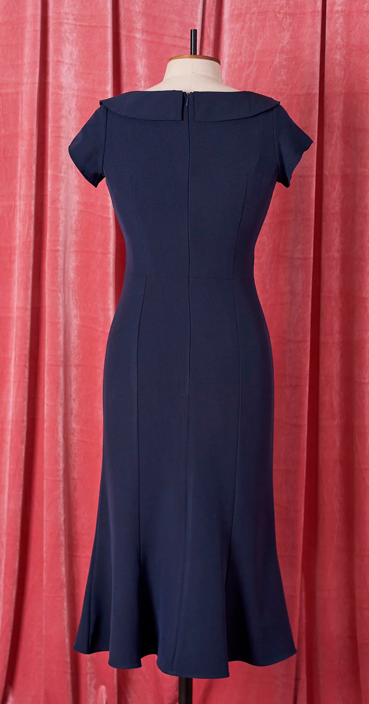 Pretty Retro «1930s Melissa» Vintage 30er Boatneck Wiggle Pencil Dress Kleid - Navy