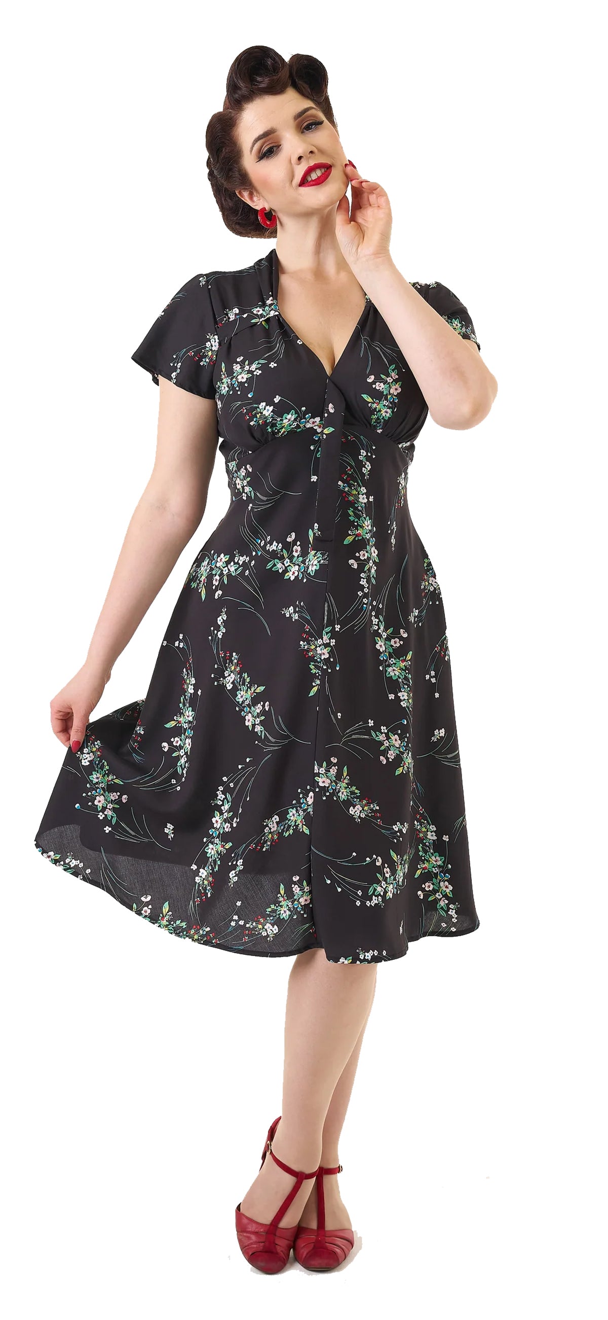 Pretty_Retro_BLACK_FLORAL_BluetenTEA_DRESS_40s_Sweetheart_Kurzarm_A-LINIE_KLEID_-_Schwarz-1