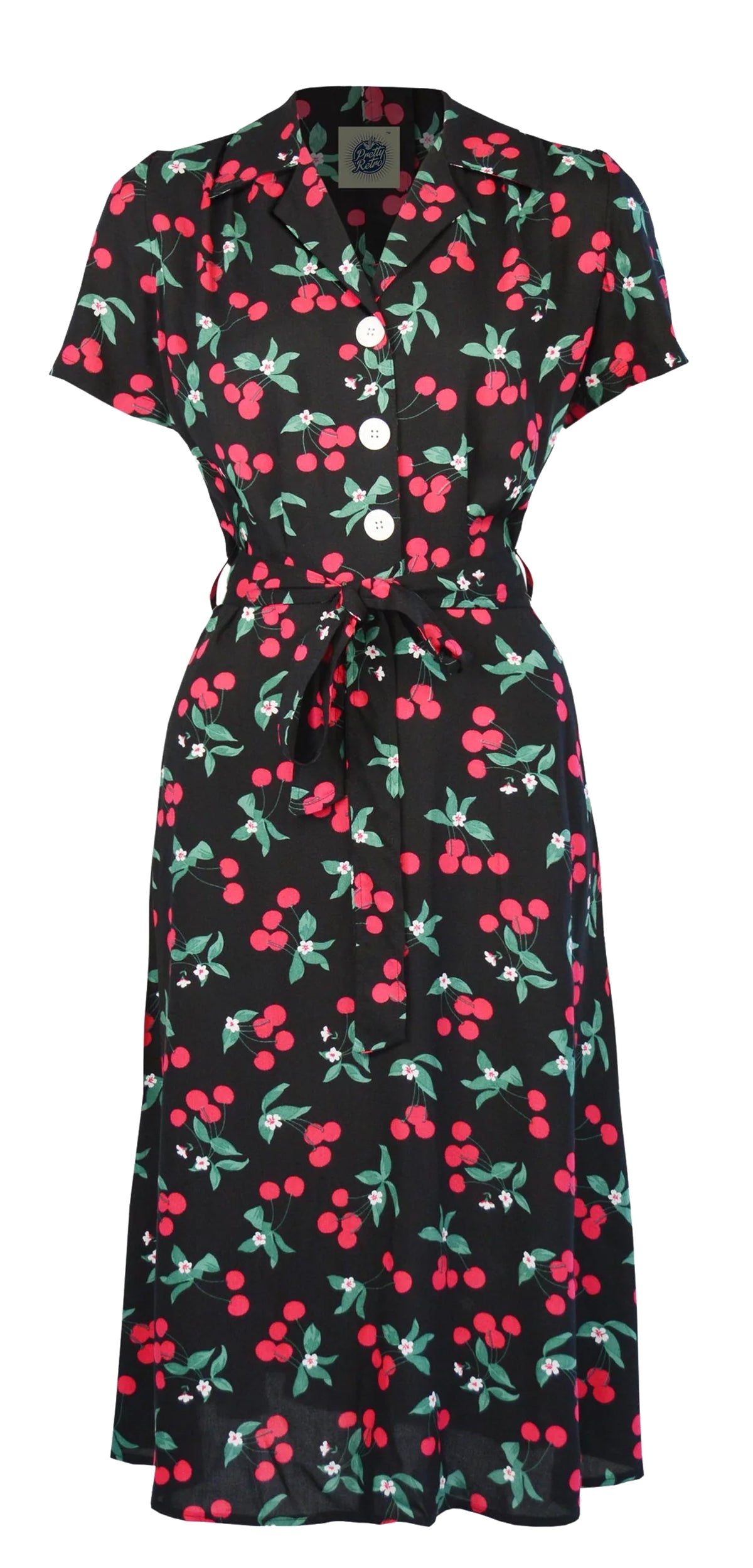 Pretty_Retro_CHERRY_PRINT__Vintage_Kirschen_40s_Kurzarm_SHIRT_DRESS_Kleid_-_Schwarz-2
