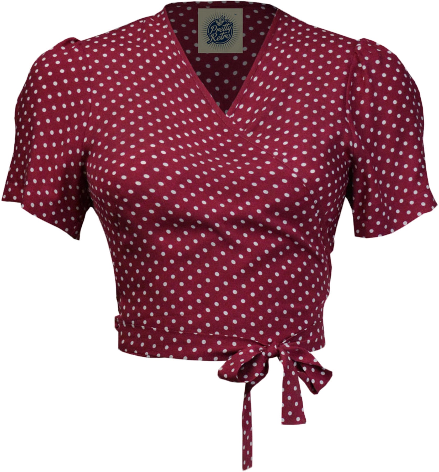 Pretty_Retro_PIN_UP_50s_POLKA_DOT_Kurzarm_V-NECK_40s_WRAP_TOP_Wickelbluse-1