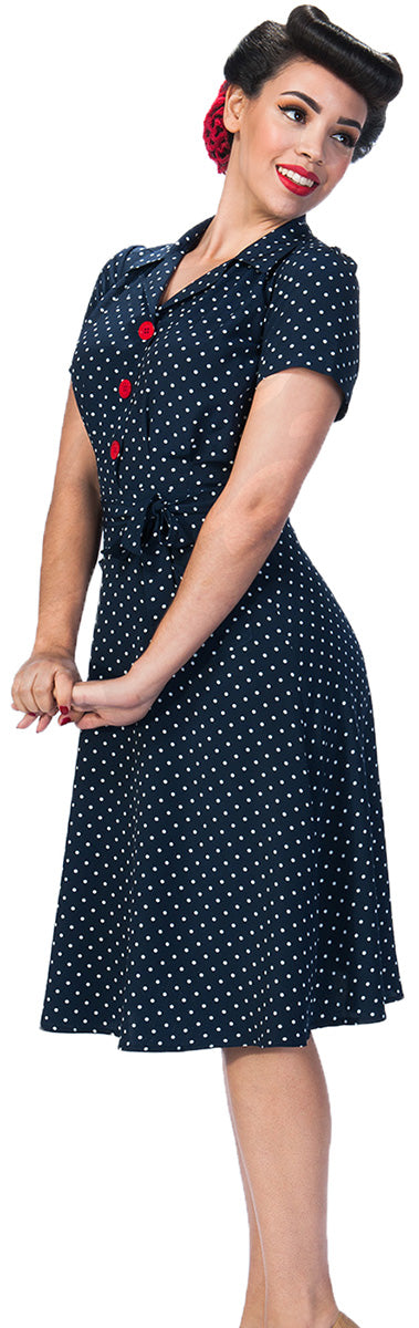 Pretty_Retro_SHIRT_DRESS_Polka_Dot_PUNKTE_40s_BUTTONED_Hemdkleid_Navy-2