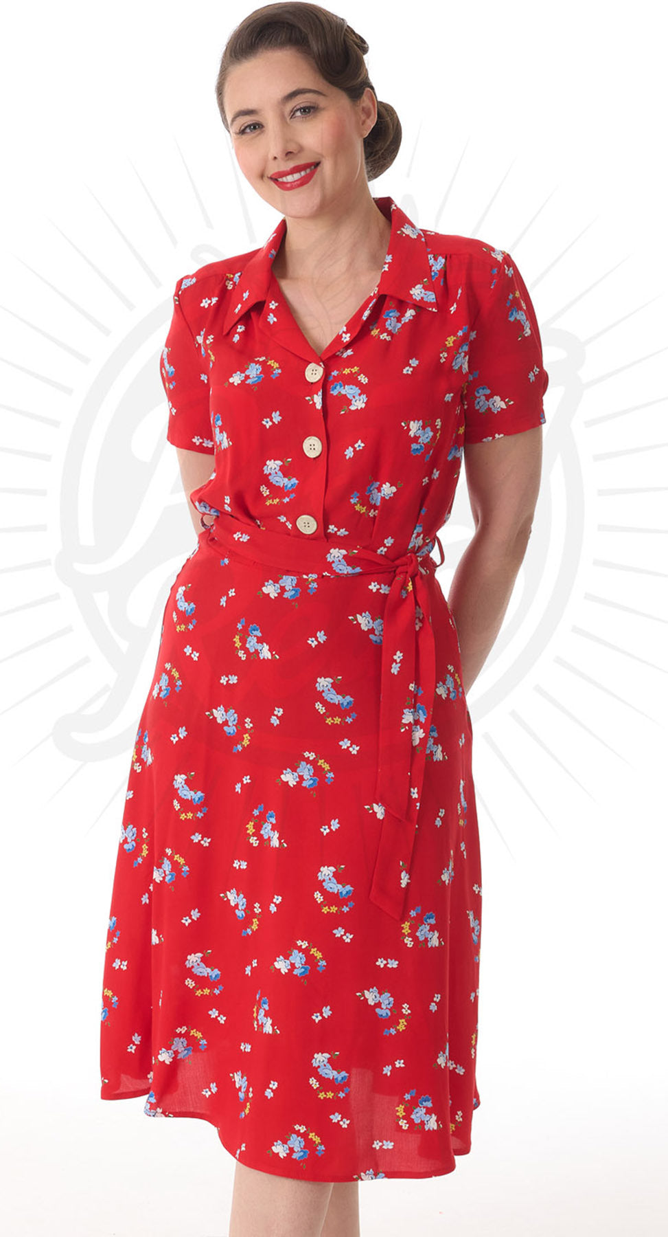 Pretty_Retro_SHIRT_DRESS_Vintage_40s_RED_FLORAL_Hemd_KLEID_killer_kirsche_2