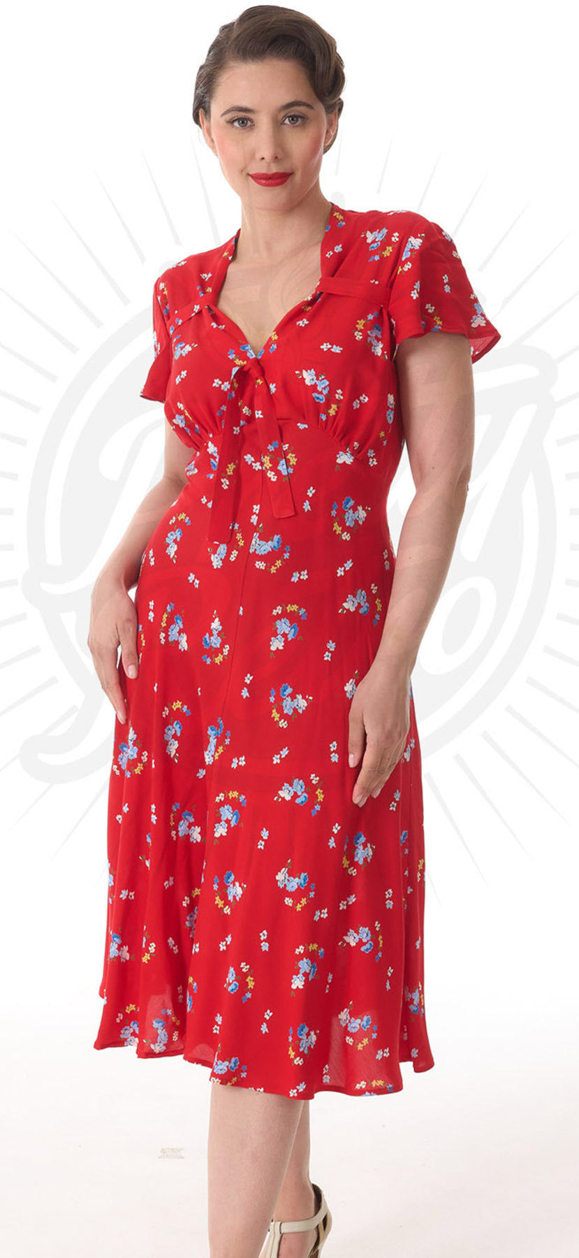 Pretty_Retro_TEA_DRESS_Vintage_40s_FLORAL_Blumen_Kurzarm_KLEID_killer_kirsche_2l7gVE6VKnX8FE
