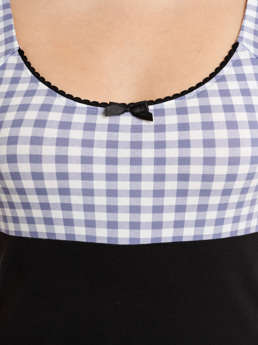 Pussy_Deluxe_EVIE_Plaid_GINGHAM_50s_Blusen_SHIRT_Oberteil_t-shirt_karo_kurzarm_blau_killer_kirsche_4