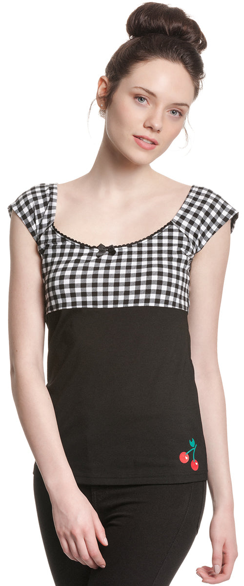 Pussy_Deluxe_EVIE_Plaid_GINGHAM_50s_Blusen_SHIRT_Oberteil_t-shirt_karo_kurzarm_rockabilly_killer_kirsche_2