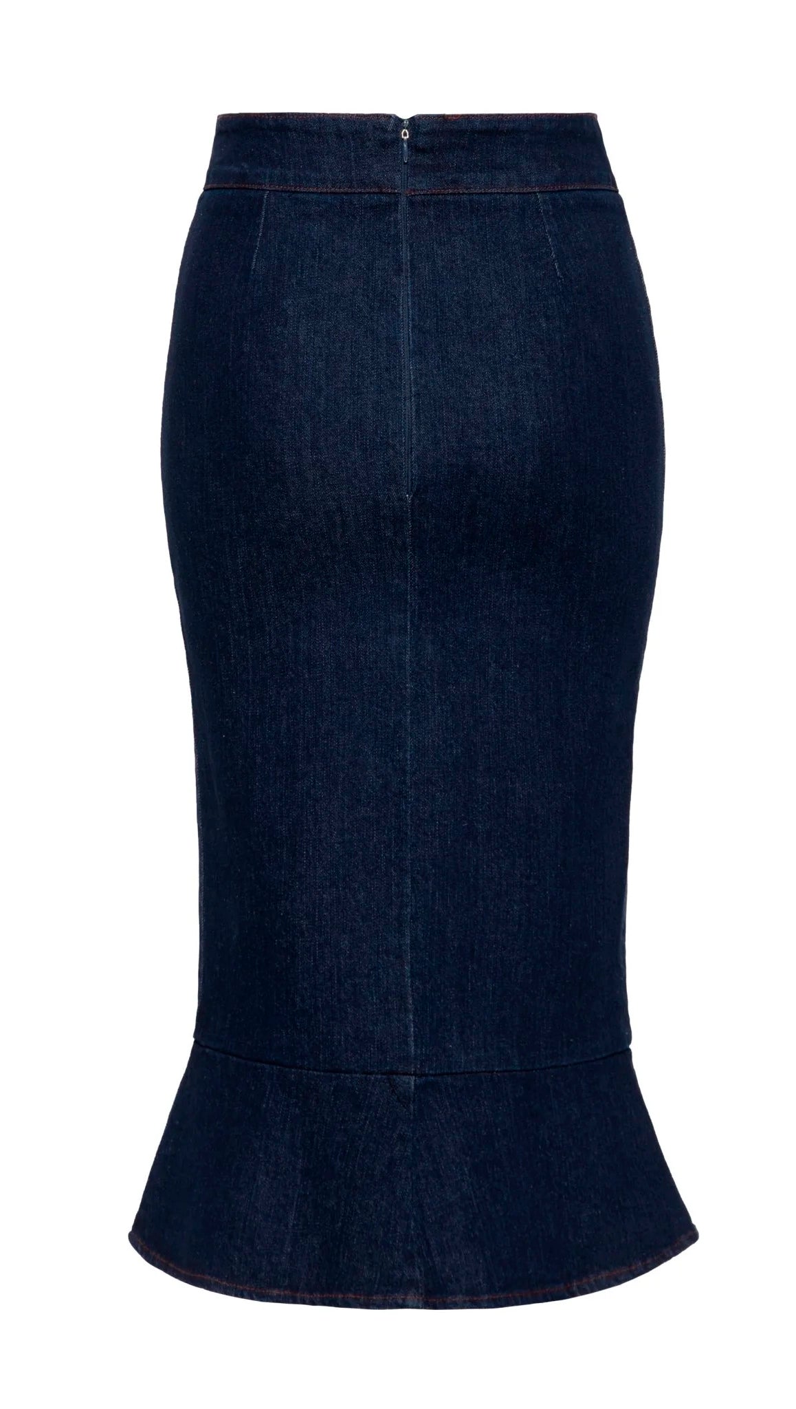 Queen Kerosin «Denim Pencil» Vintage Mermaid Button Pencil Jeansrock / Skirt