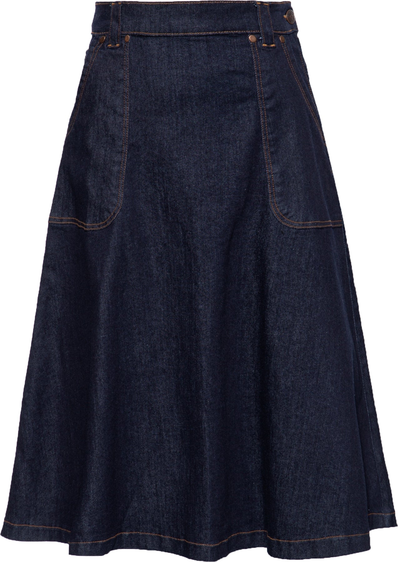 Queen_Kerosin_DARK_DENIM_Stretch_HIGH_WAIST_Jeans_SWING_SKIRT_A-Linie_Rock_Killer_Kirsche-1