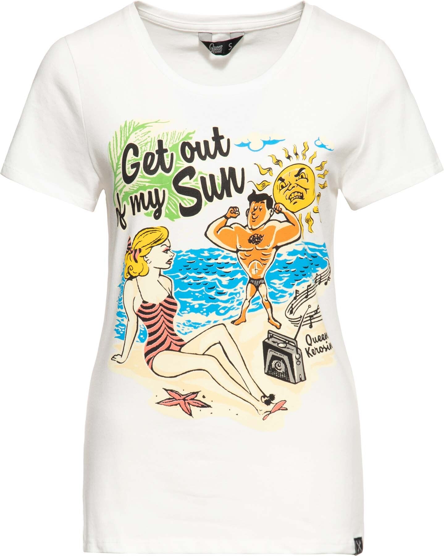Queen_Kerosin_GET_OUT_OF_MY_SUN_Pin_Up_MOTIV_Rundhals_Kurzarm_T-SHIRT_Oberteil_killer_kirsche