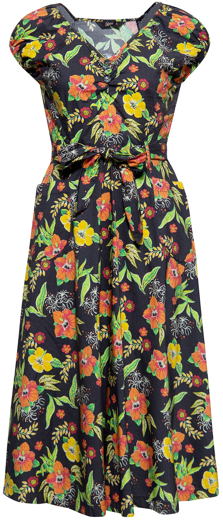Queen_Kerosin_HIBISKUS_BLACK_Tropical_Pin_Up_Kurzarm_SWING_DRESS_A-Linienkleid_killer_kirsche_1bZOqhzMQILg85
