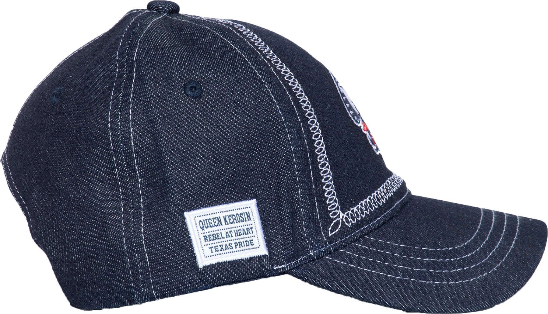 Queen_Kerosin_REBEL_AT_HEART_TEXAS_PRIDE_Stickerei_DENIM_Snapback_TRUCKER_CAP_Killer_Kirsche-3