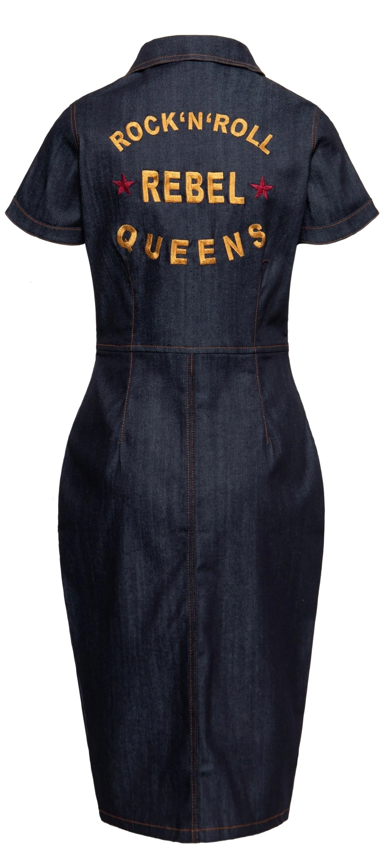Queen_Kerosin_REBEL_QUEENS_Buttoned_Jeans_Denim_PENCIL_DRESS_Bleistiftkleid_-_Dunkelblau-2Z506Yjdnyr3Jj