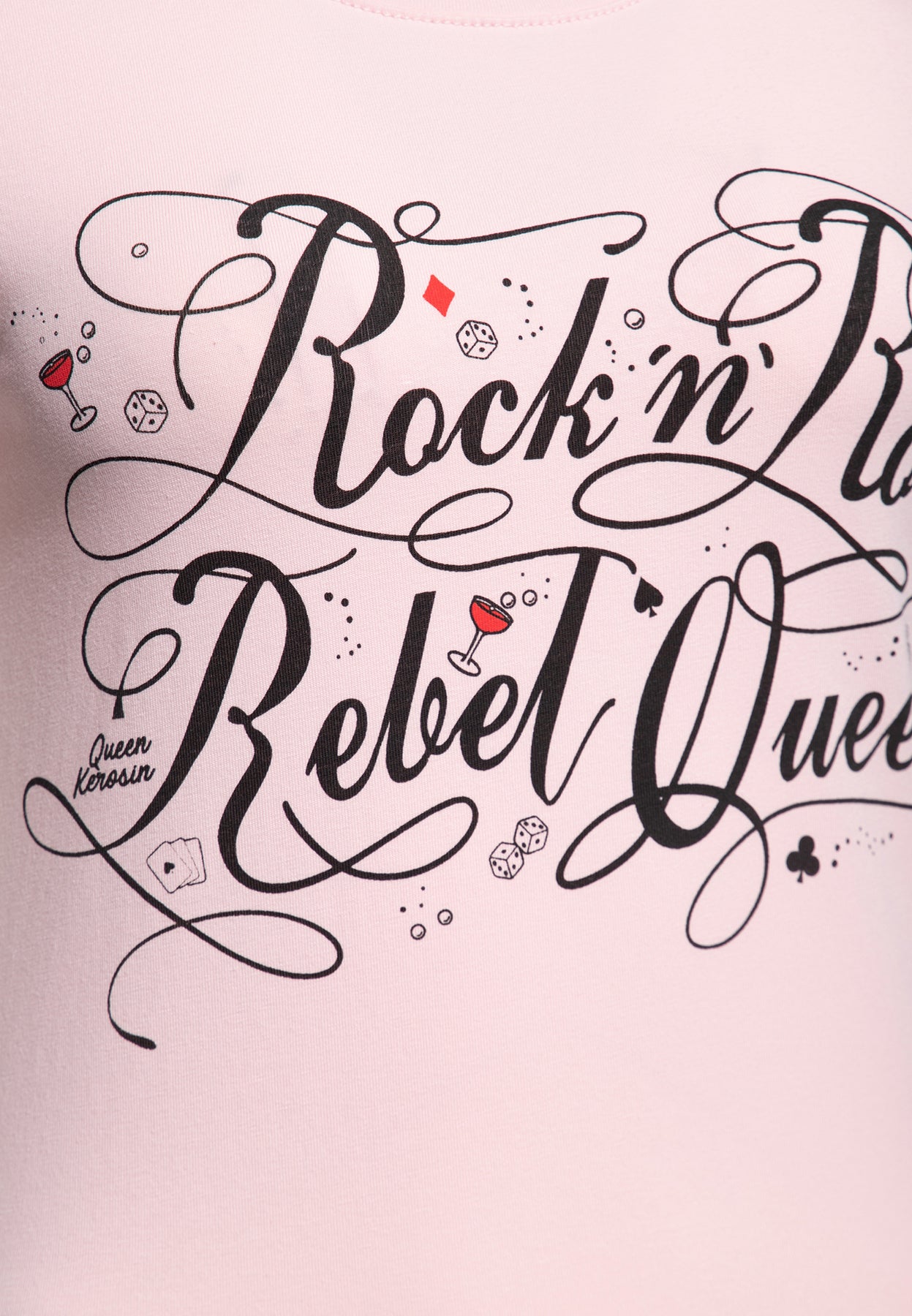 Queen_Kerosin_ROCKN_ROLL_REBEL_QUEEN_Retro_50s_Kurzarm_MOTIV_Oberteil_T-SHIRT_-_Rosa_killer_kirsche_2