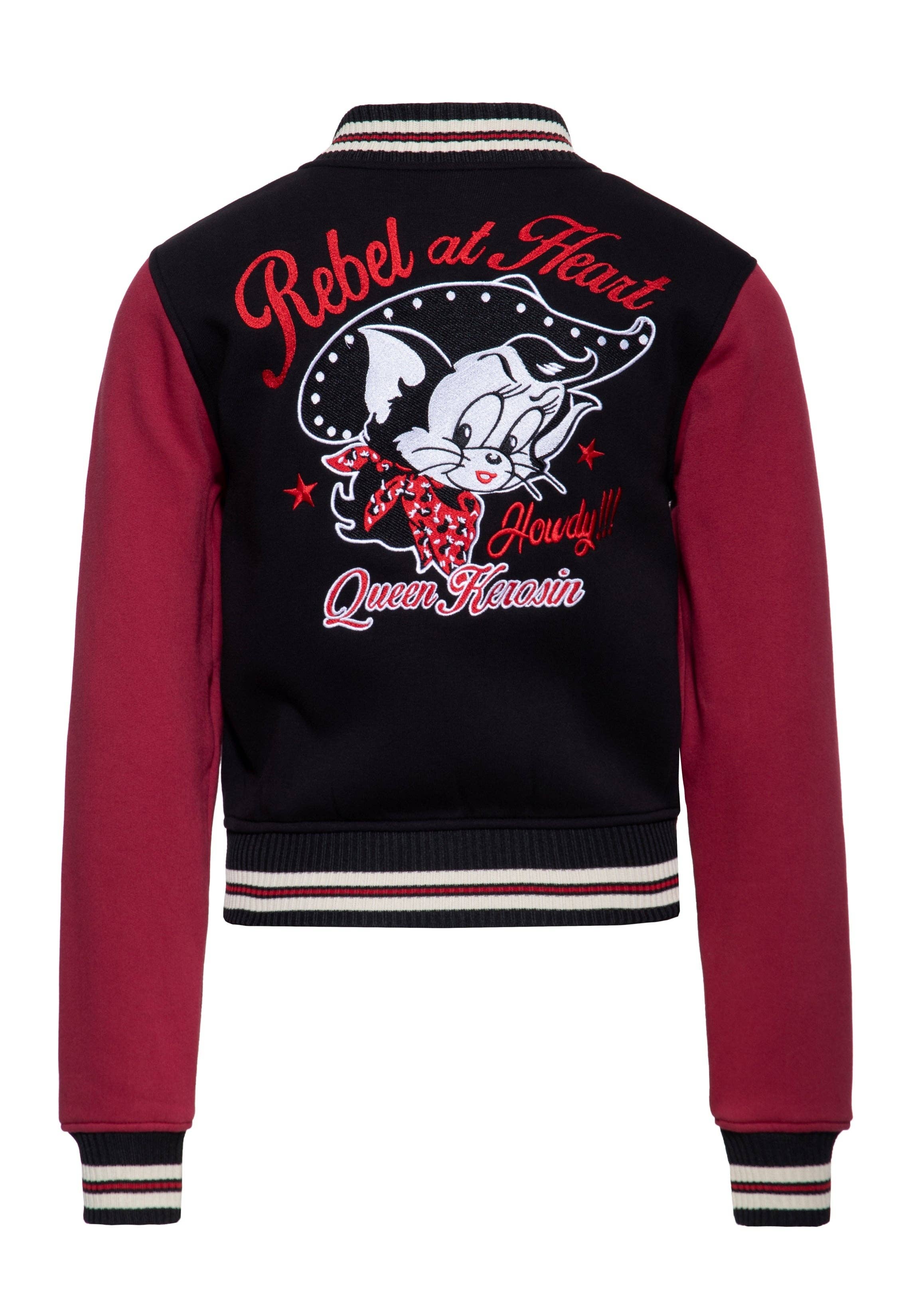 Queen Kerosin «Rebel at Heart» Oldschool Howdy Western Cowgirl Cat Collegejacke