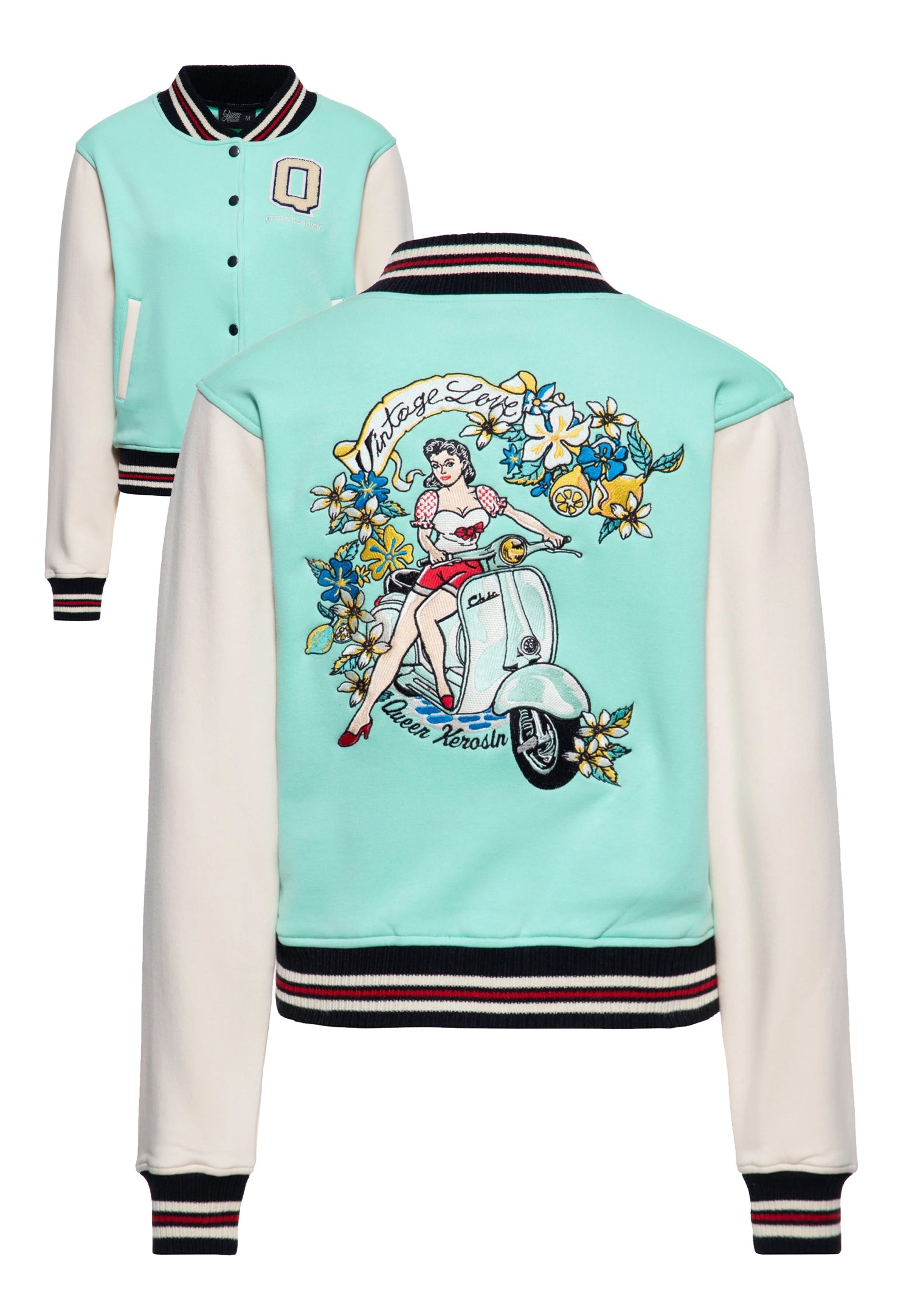 Queen_Kerosin_VINTAGE_LOVE_Rueckenmotiv_Retro_50s_COLLEGE_JACKE_Sweatjacke_-_Mint-2