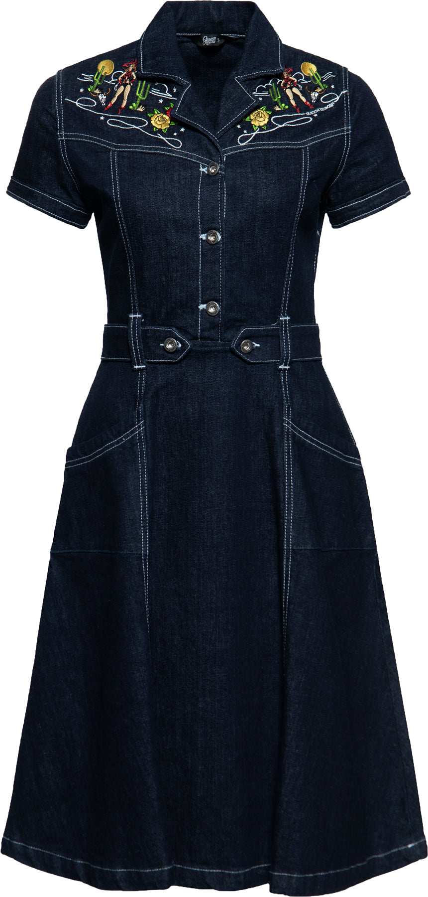 Queen_Kerosin_WESTERN_COWGIRL_Stick_Kurzarm_DENIM_Jeans_A-LINIE_DRESS_Hemdkleid_Killer_Kirsche-1d8TAYtAstVumS