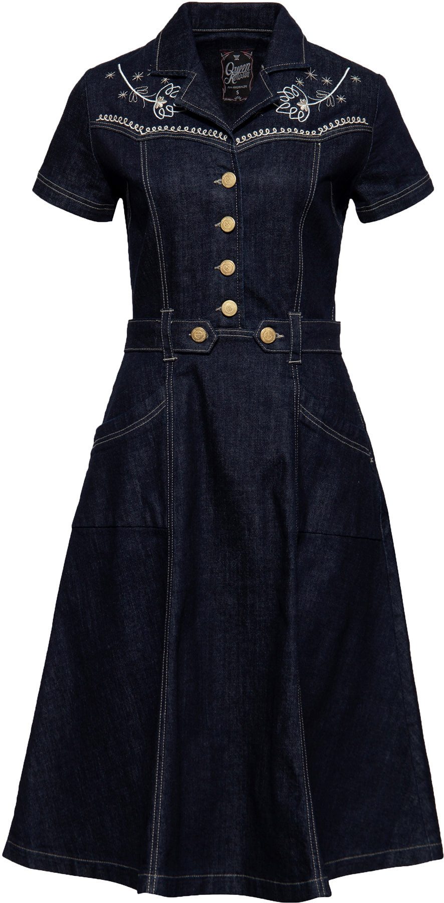 Queen_Kerosin_WESTERN_STICKEREI_Kurzarm_DENIM_Jeans_SWING_DRESS_Hemdkleid_Killer_Kirsche-1Dxx43ippQJzkC