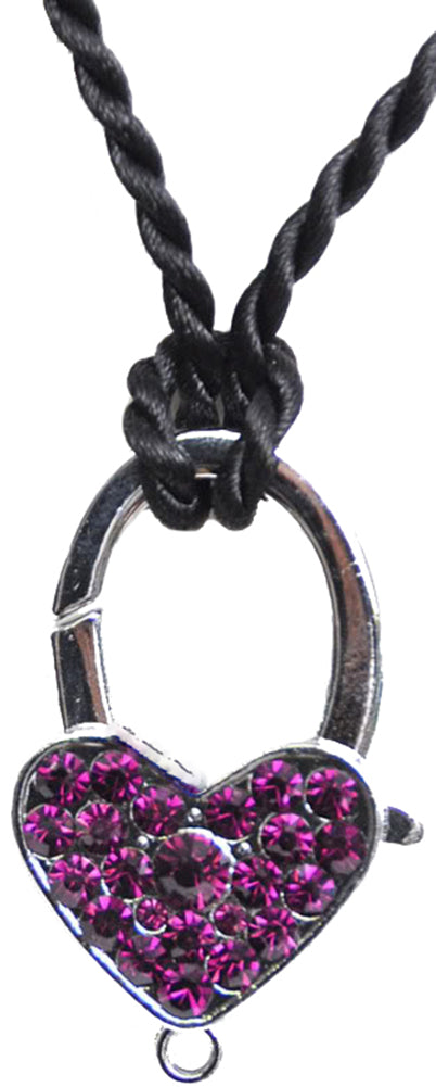 RHINESTONE_Strass_PADLOCK_Anhaenger_mit_Kette_lila
