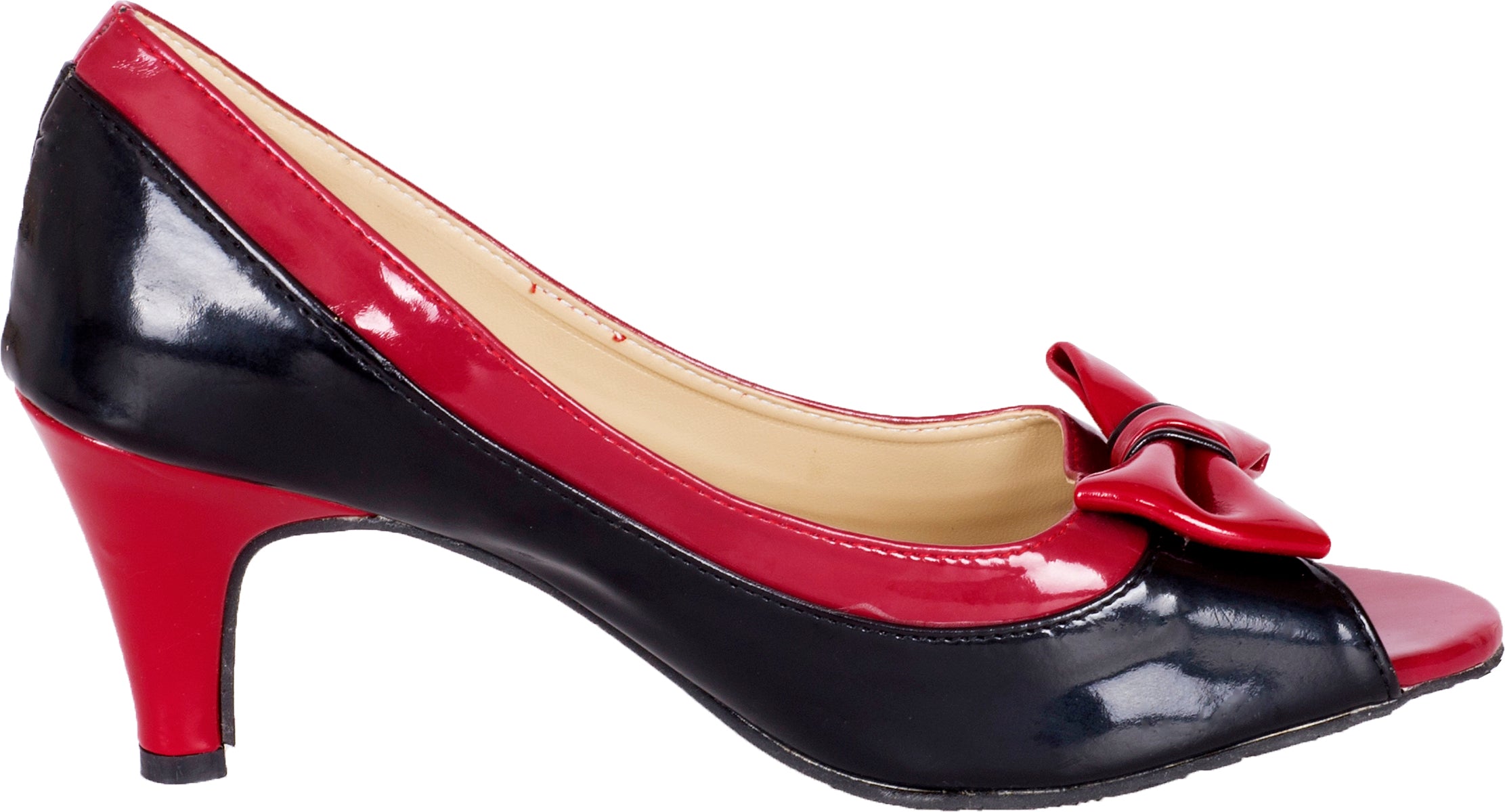 Retro_2-TONE_Vintage_BOW_Schleife_Pumps_Classic_PEEP_TOES_Schuhe_-33508xHlP1ViXs
