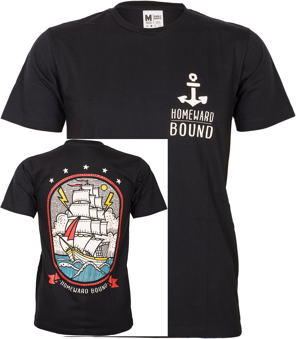 Retro_HOMEWARD_BOUND_Anker_SHIP_Oldschool_HERREN_Motiv_T-SHIRT_Oberteil-5