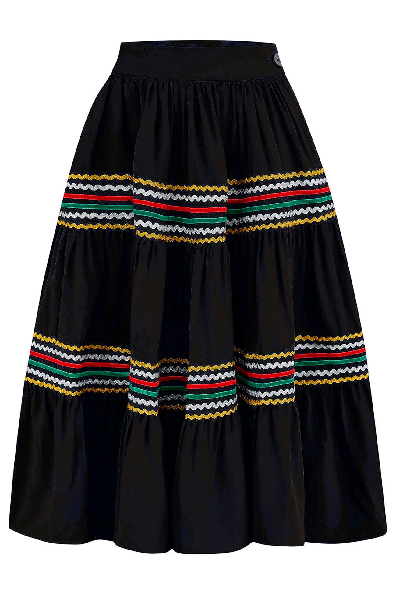 Rock N Romance «The Western» Vintage Folklore Patio 50s Zig Zag 2pc Set Rock + Bluse - Schwarz