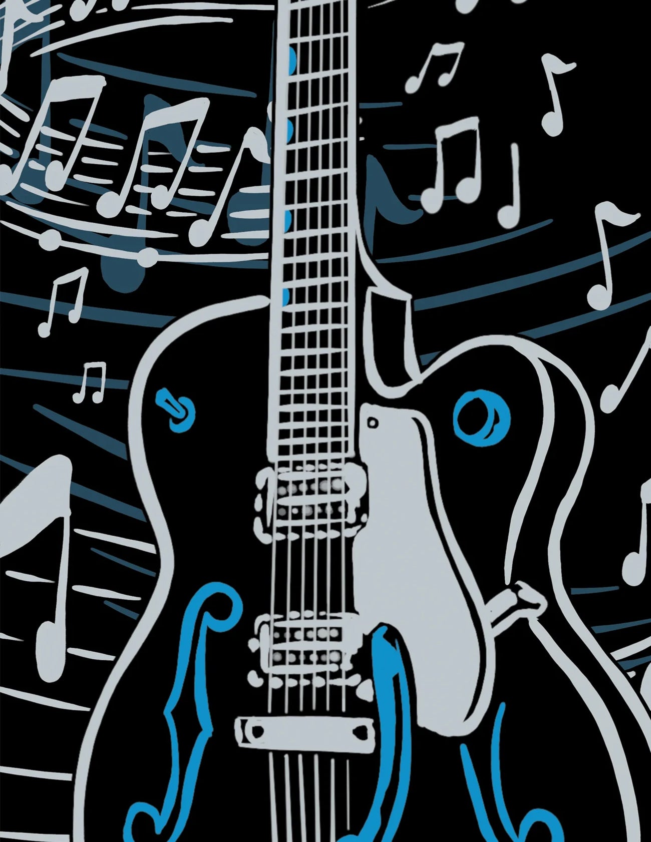 Rock_Steady_GUITAR_PANEL_Printed_Music_Kurzarm_Vintage_BOWLING_HEMD_Shirt_-_Schwarz-2