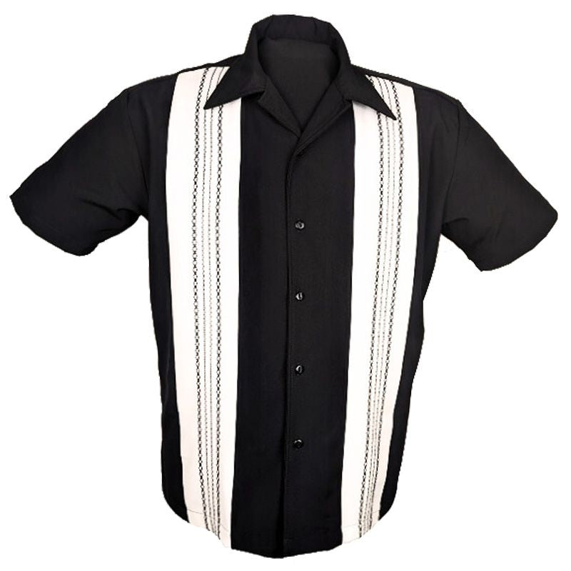 Rock_Steady_THE_RICARDO_Vintage_Smock_Stitching_Double_Panel_BOWLINGHEMD__Shirt_Schwarz-3