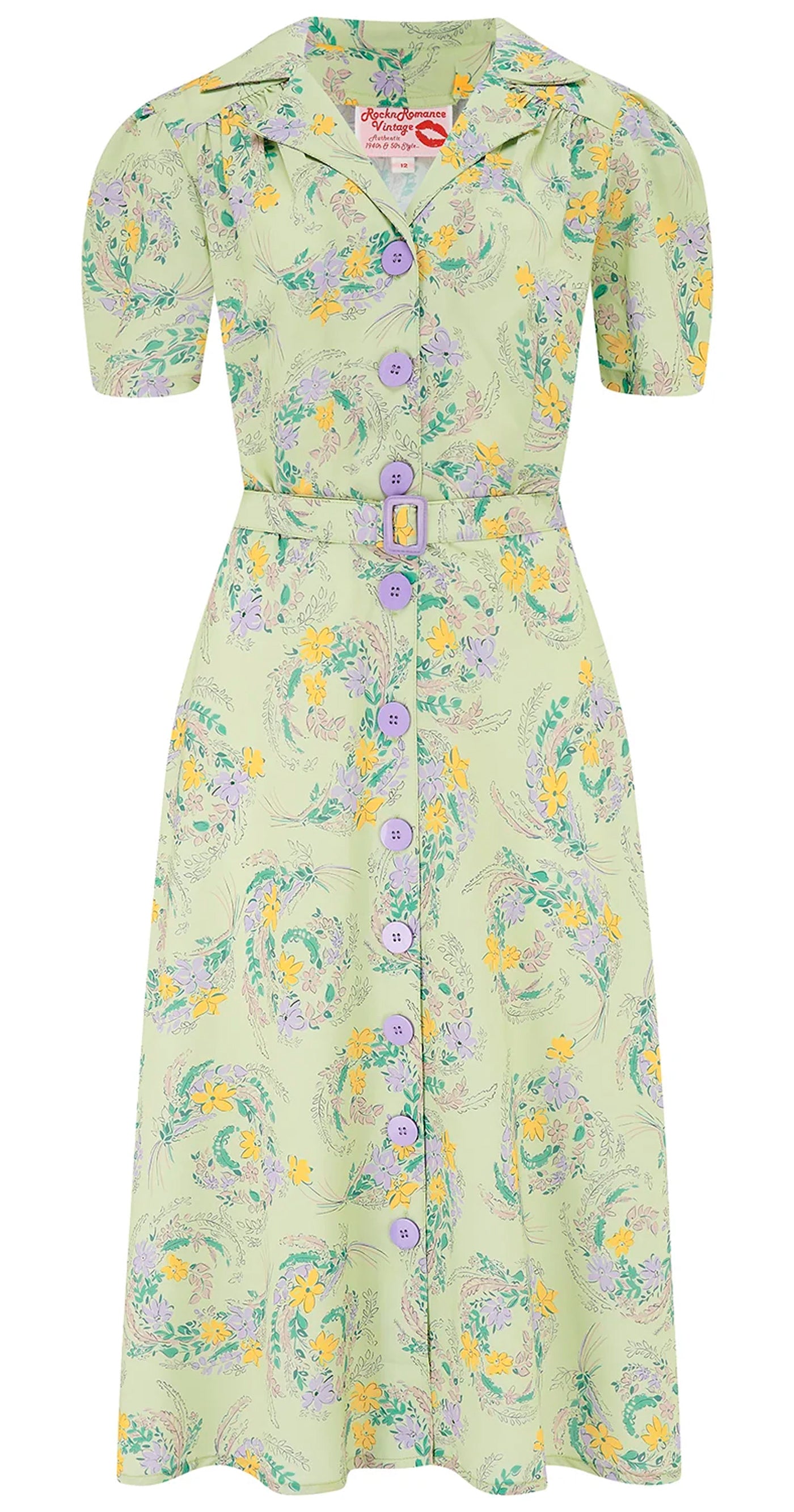 RocknRomance «Charlene Meadow Lane» Classic True 1950s Vintage Blüten Dress / Kleid