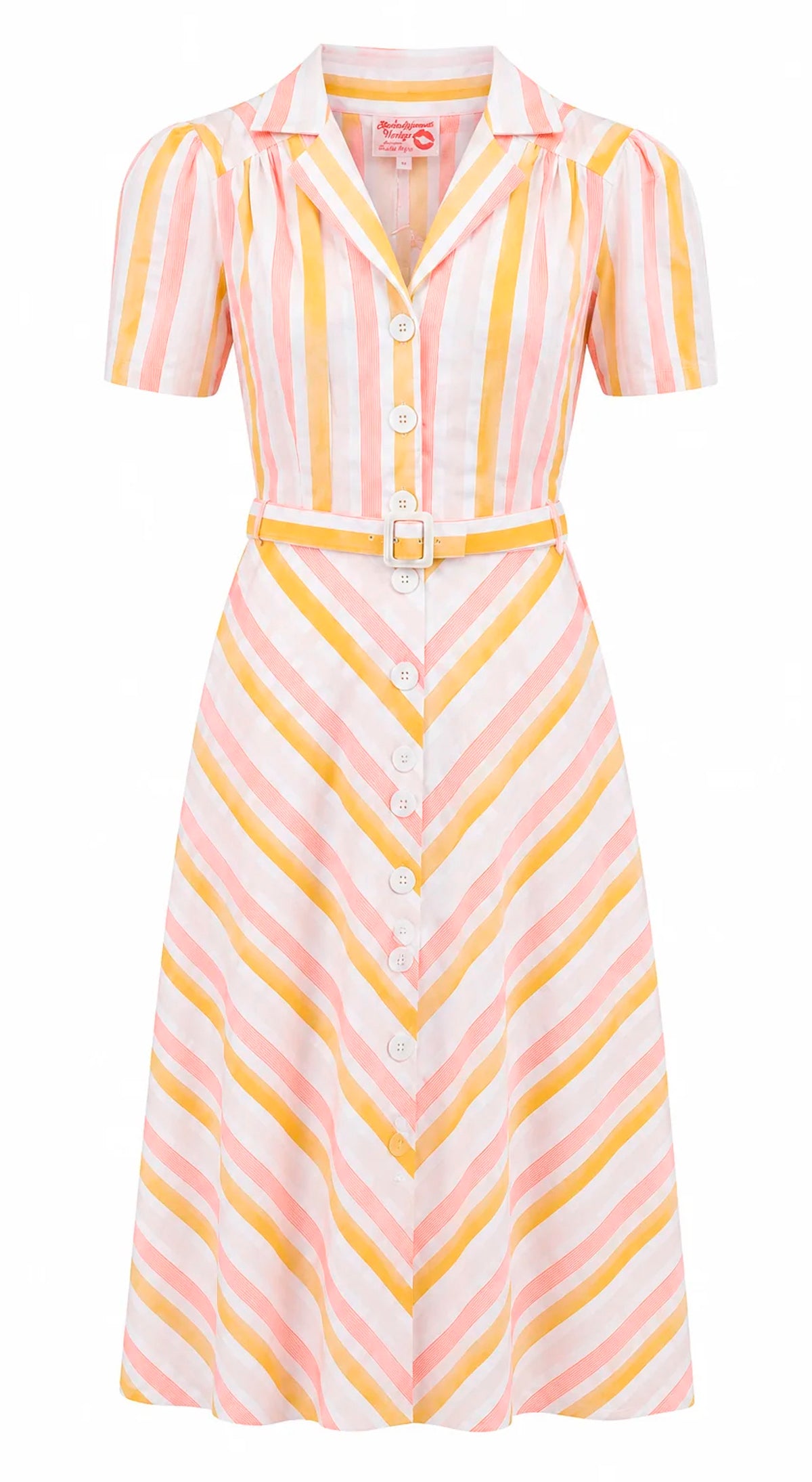 RocknRomance Charlene Vintage Hemdblusenkleid mit pastellfarbenen 