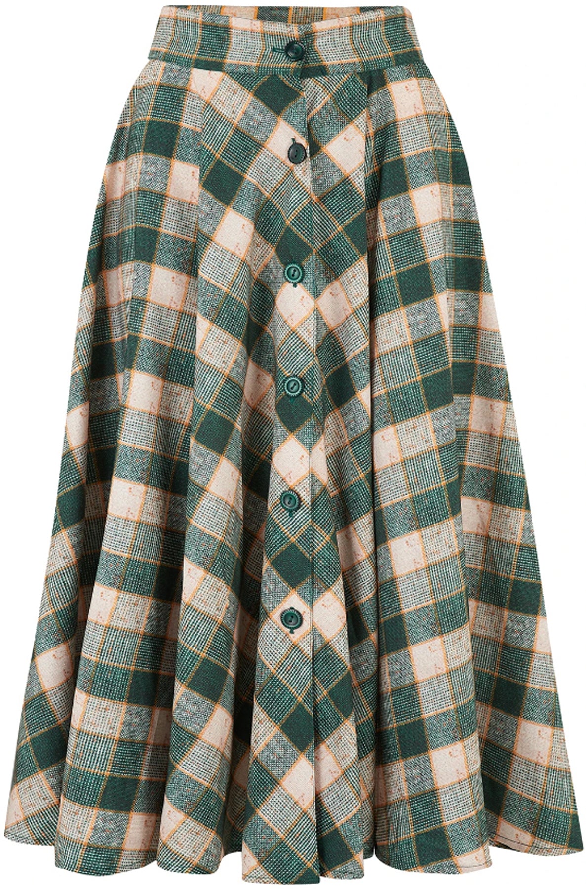 RocknRomance_BEVERLY_50s_CHECK_Karo_Button_Front_SWING_SKIRT_Rock_killer_kirscheQEI3PRt2z2rhg