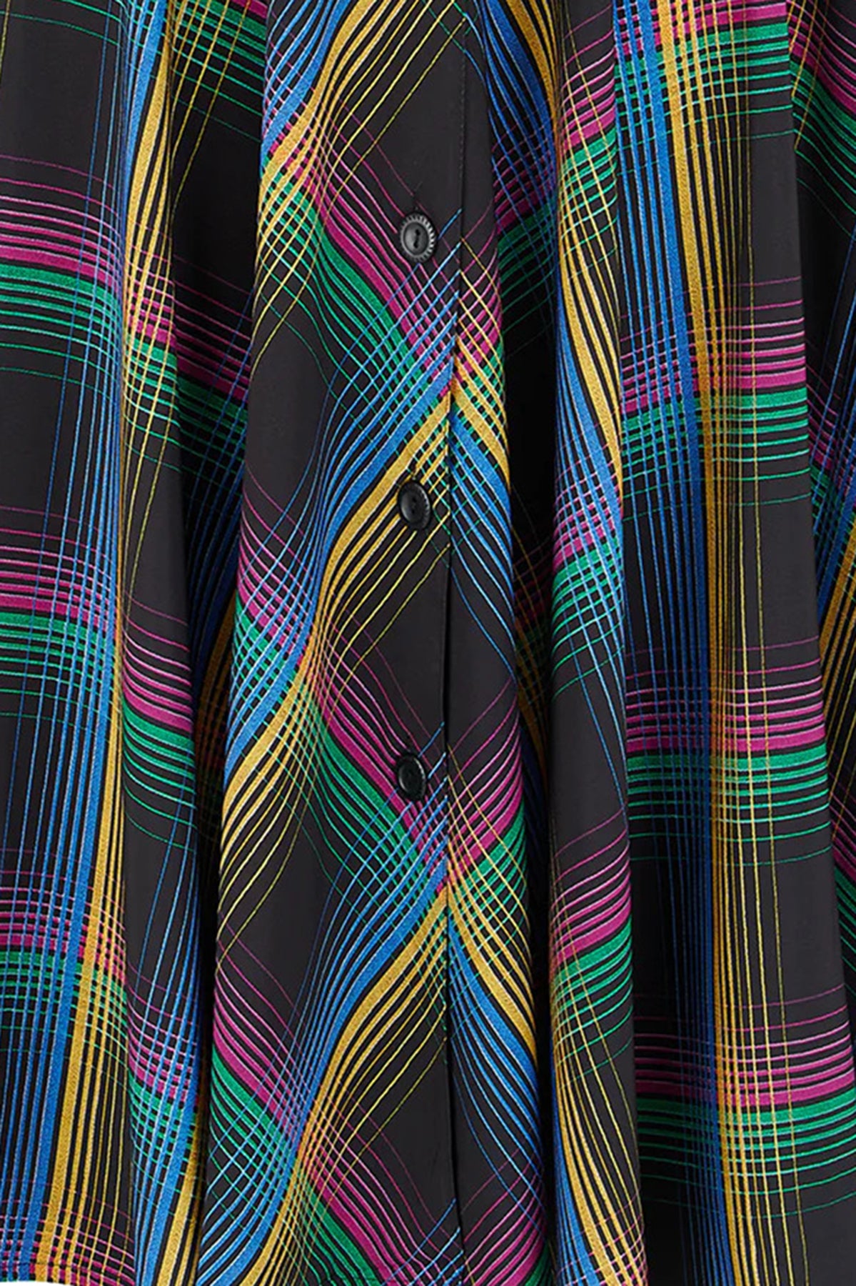 RocknRomance_BEVERLY_Black_Neon_Check_50s_Karo_Button_Front_SWING_SKIRT_Rock_killer_kirsche_2LzqVITAzHtRhP